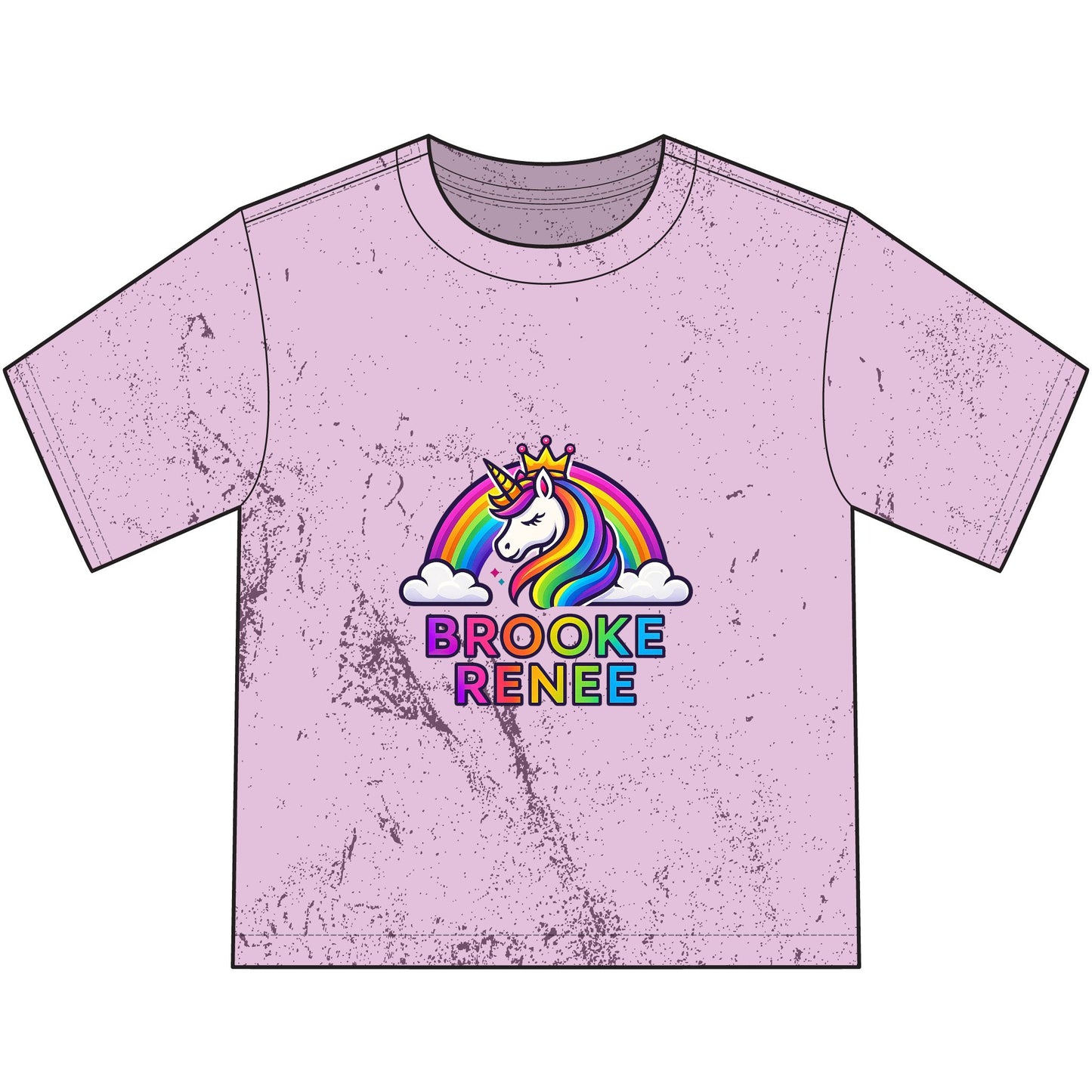 Unicorn Rainbow Name T-Shirt | Custom Brooke Renee Youth
