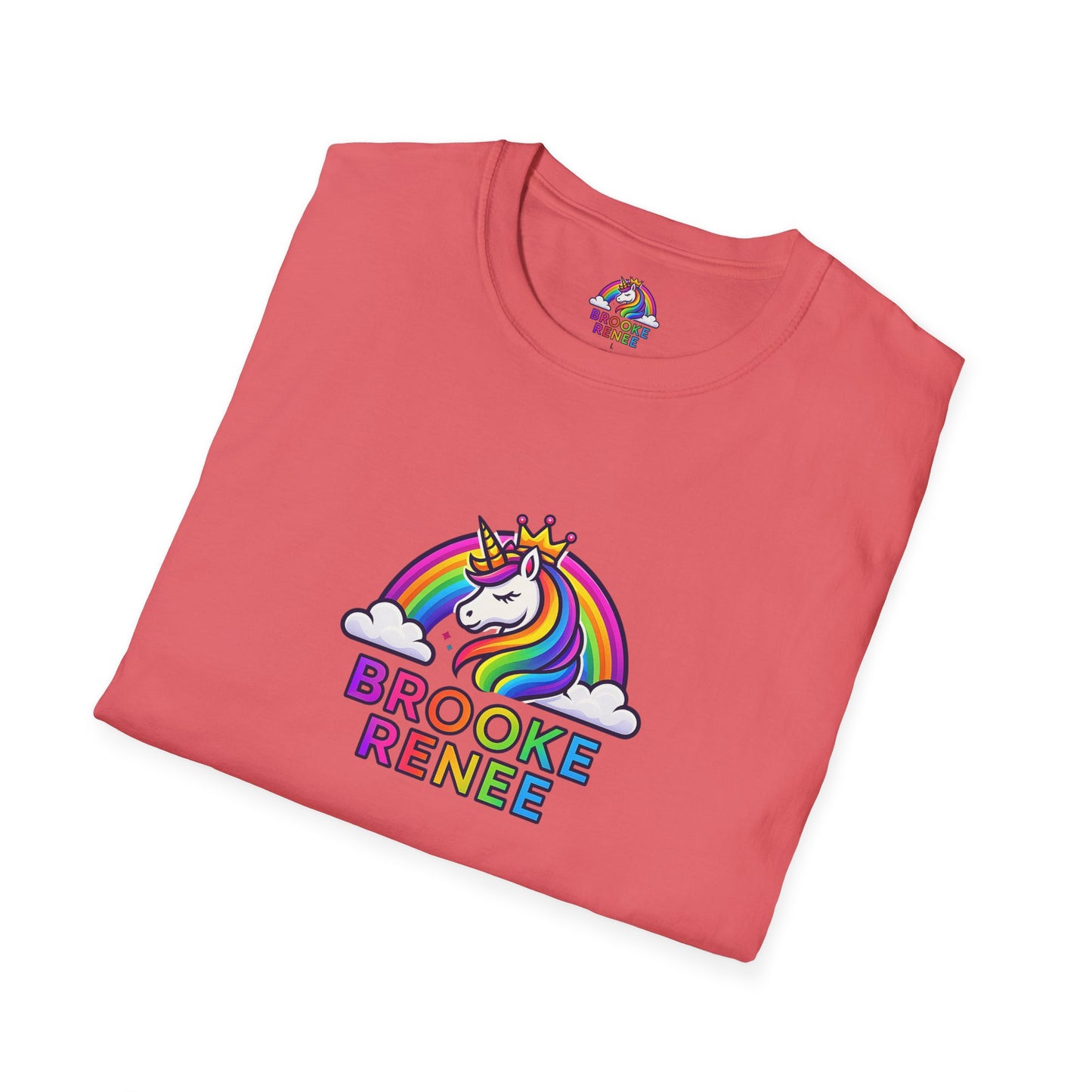 Rainbow Unicorn Crown T-Shirt | Personalized Name Brooke Renee