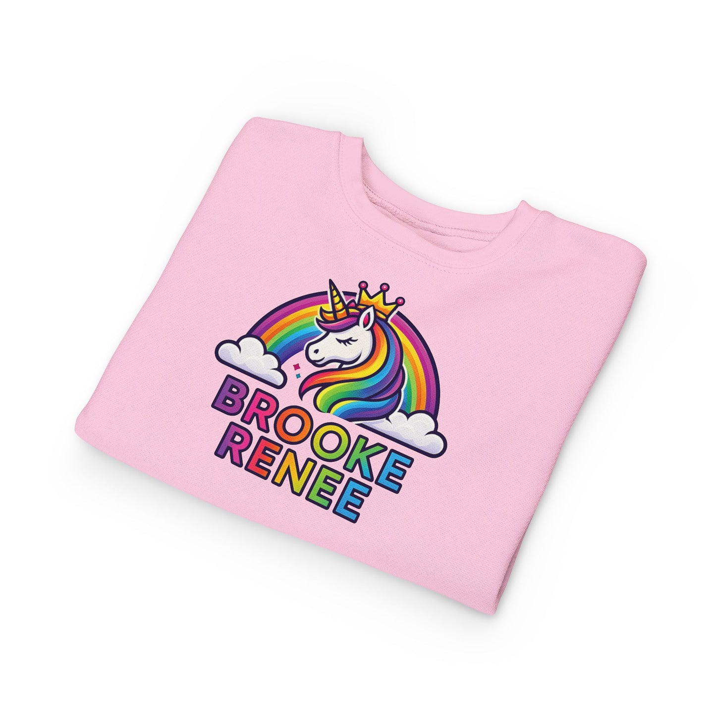Rainbow Unicorn Name Toddler Sweatshirt | Personalized Kids Crewneck