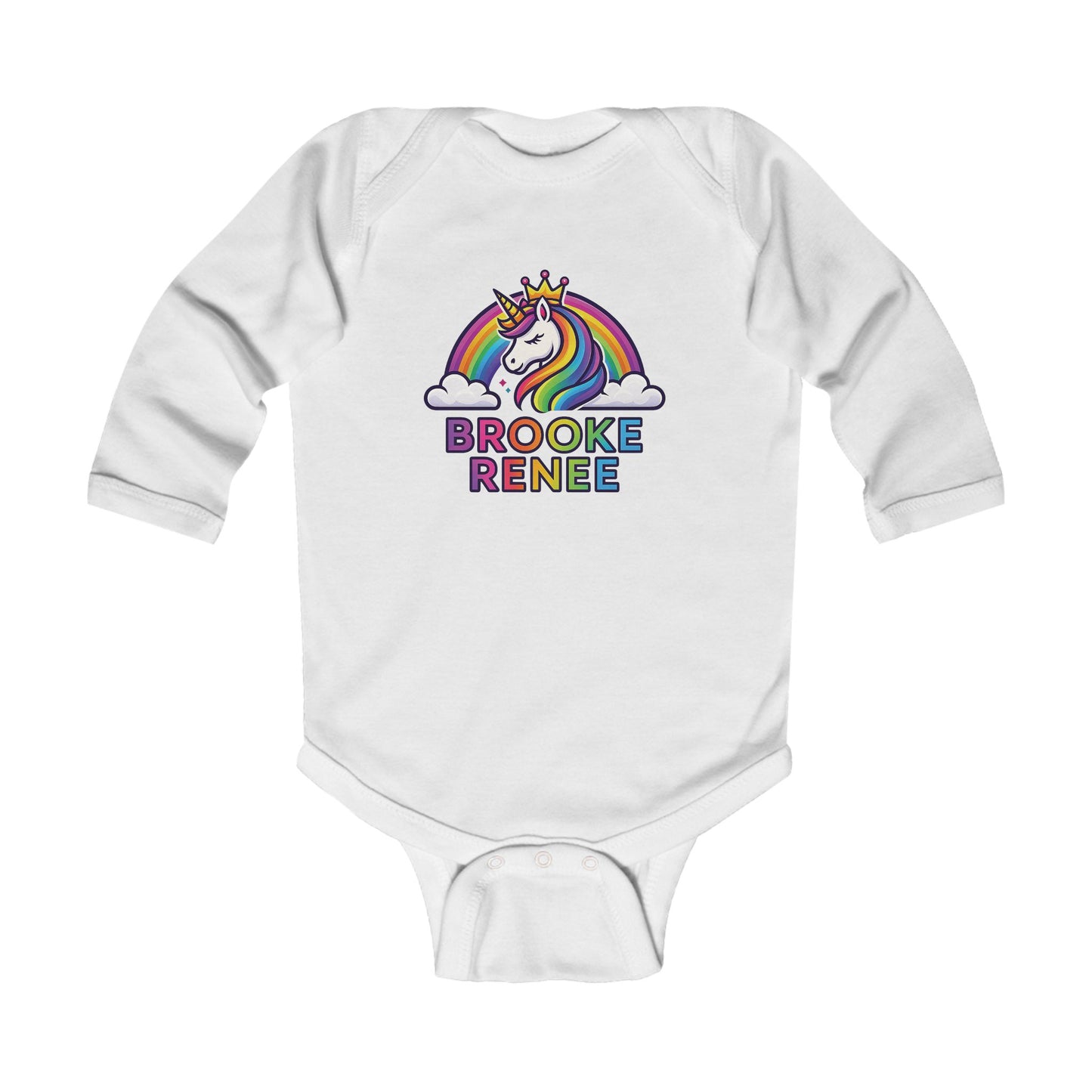 Rainbow Unicorn with Crown Brooke Renee Infant Bodysuit