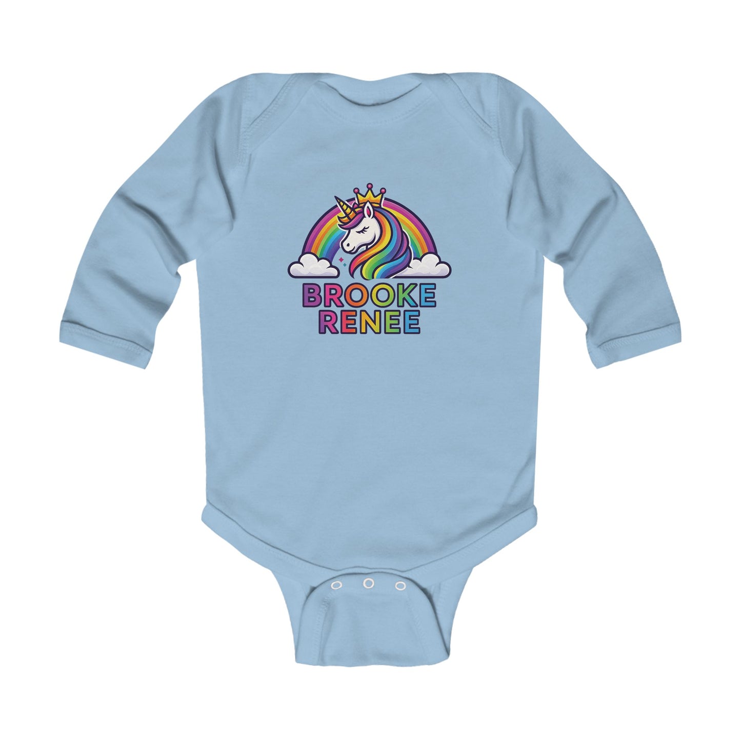 Rainbow Unicorn with Crown Brooke Renee Infant Bodysuit