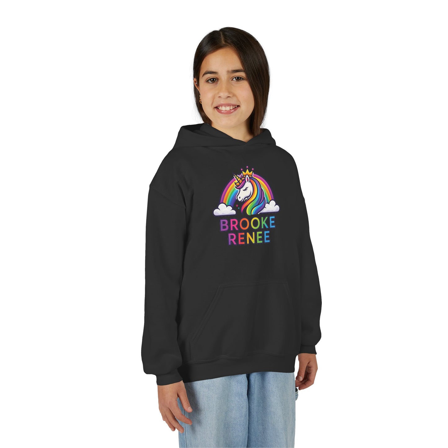 Personalized Unicorn Hoodie for Kids - Brooke Renee Rainbow Sweatshirt