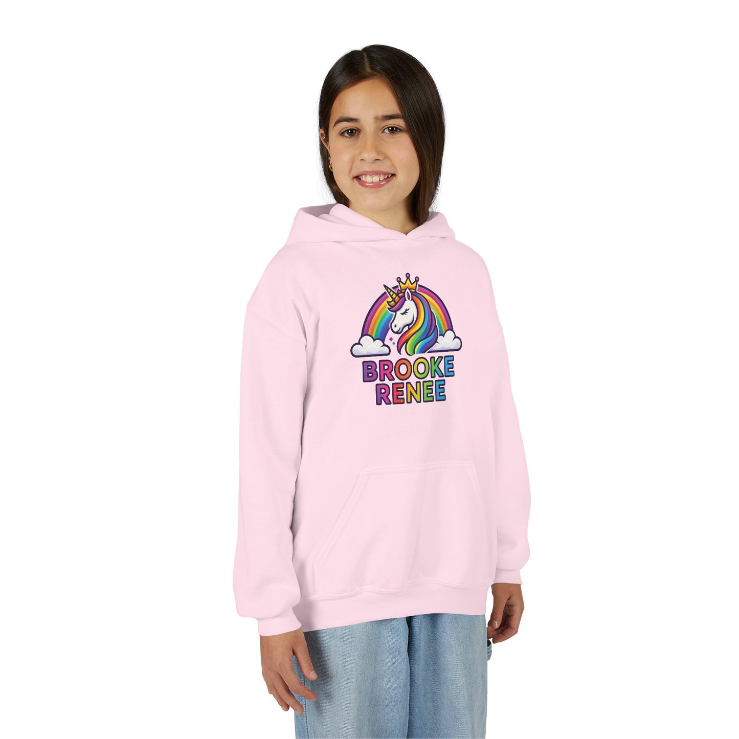 Personalized Unicorn Hoodie for Kids - Brooke Renee Rainbow Sweatshirt