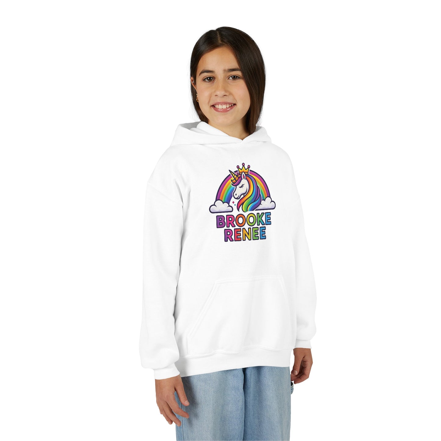Personalized Unicorn Hoodie for Kids - Brooke Renee Rainbow Sweatshirt