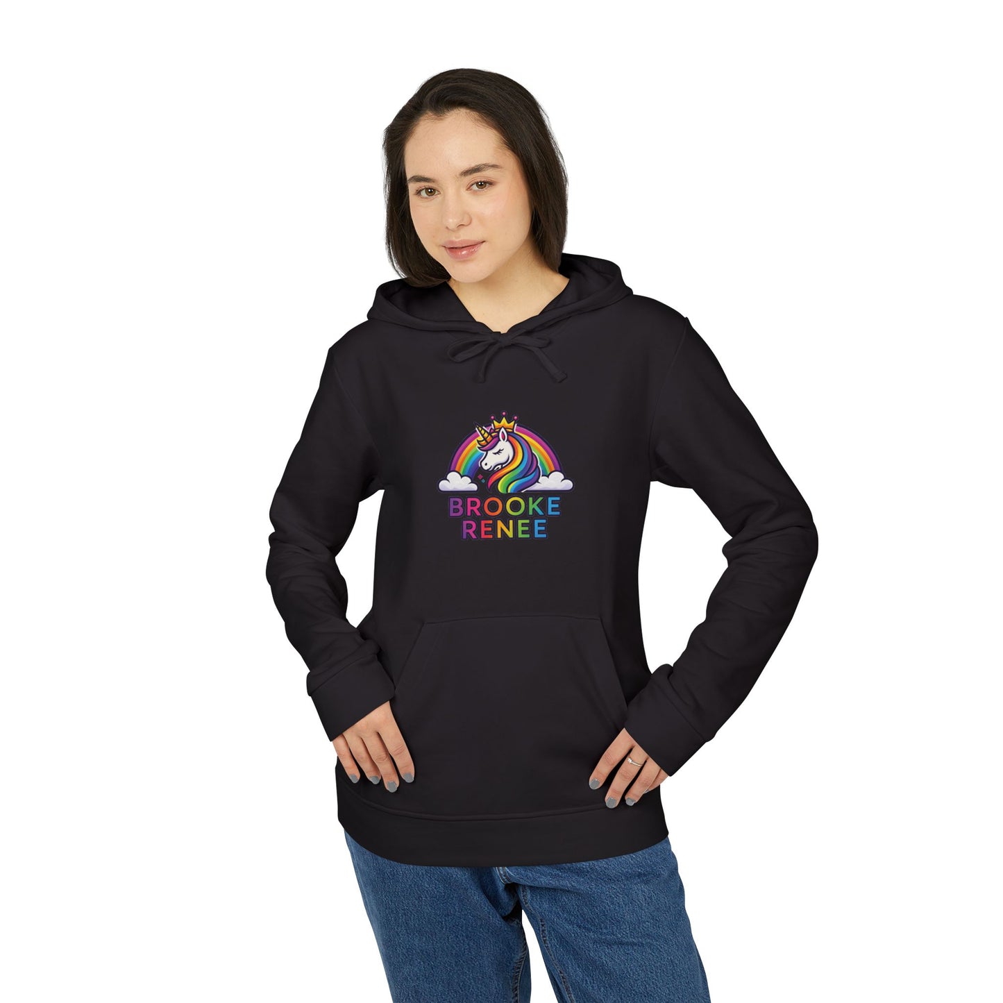 Adidas Rainbow Unicorn with Clouds hoodie | Personalized Name Design