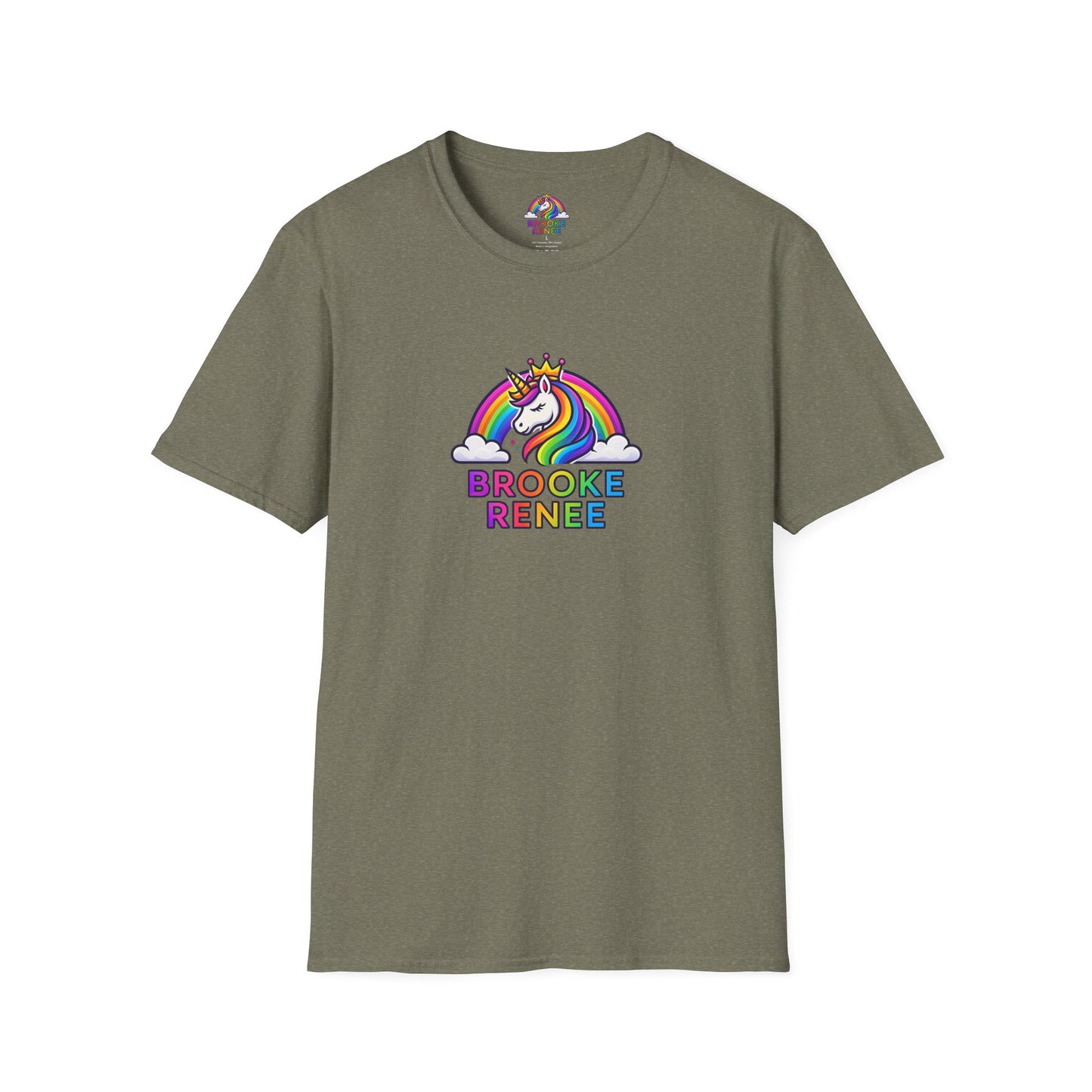 Rainbow Unicorn Crown T-Shirt | Personalized Name Brooke Renee