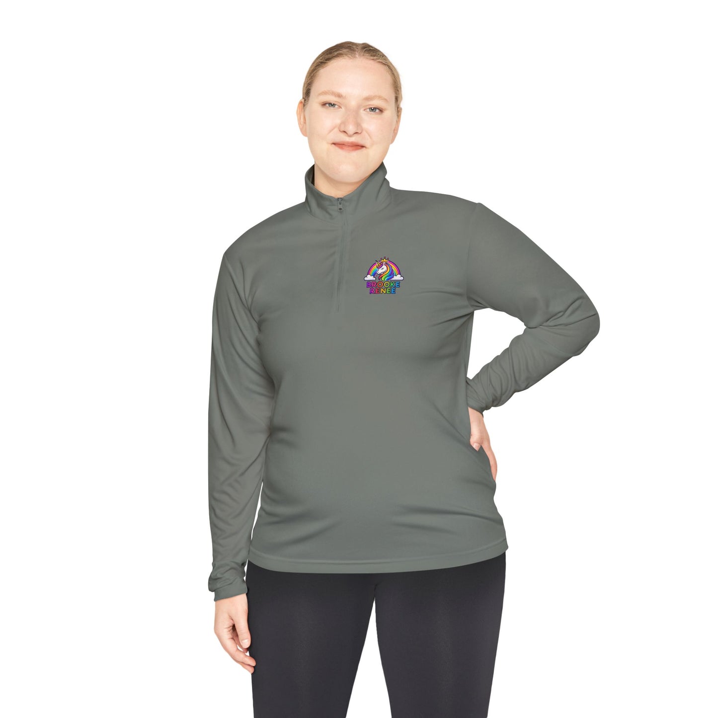 Colorful Brain Puzzle Illustration Quarter-Zip Pullover | Neuro Art