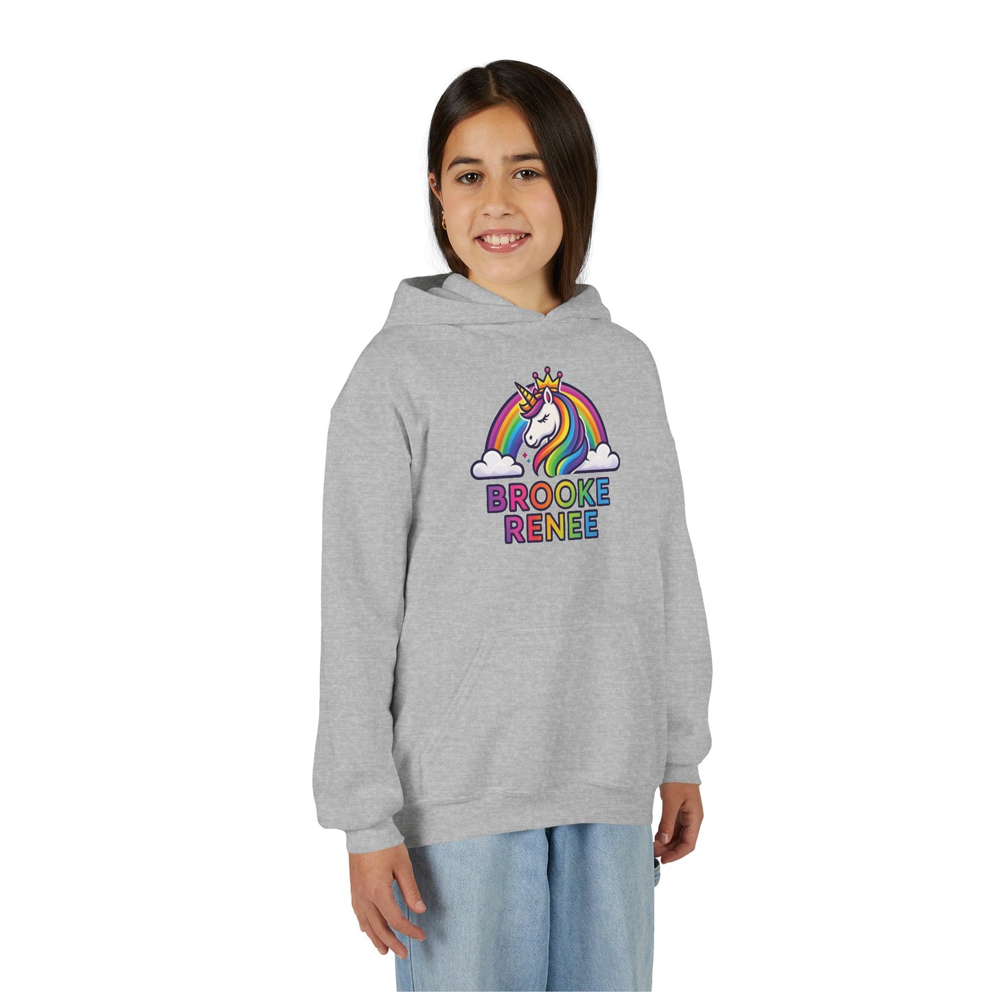 Personalized Unicorn Hoodie for Kids - Brooke Renee Rainbow Sweatshirt