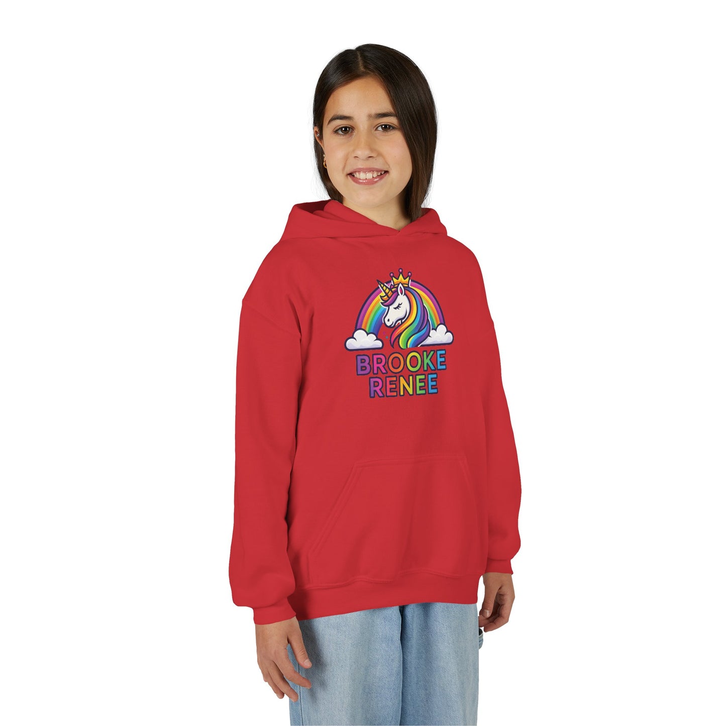 Personalized Unicorn Hoodie for Kids - Brooke Renee Rainbow Sweatshirt
