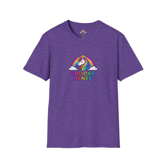 Rainbow Unicorn Crown T-Shirt | Personalized Name Brooke Renee