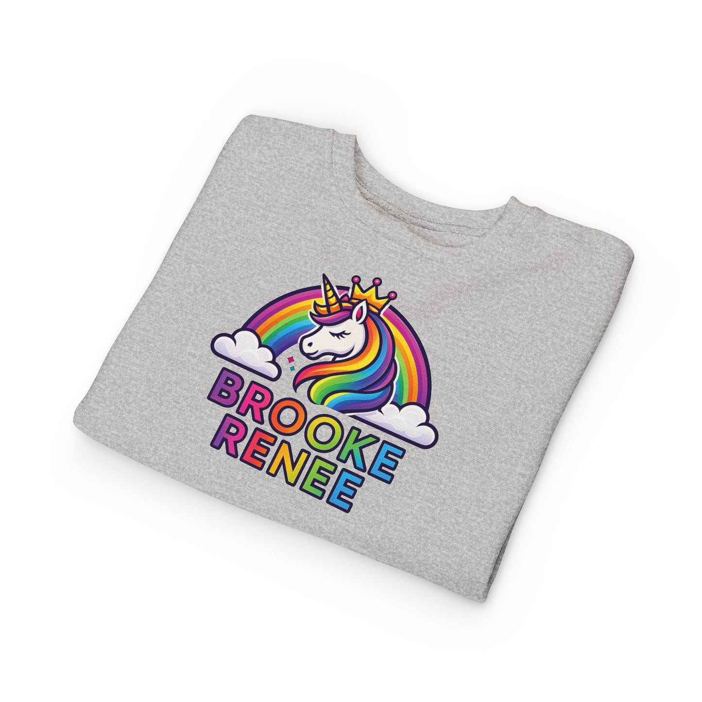 Rainbow Unicorn Name Toddler Sweatshirt | Personalized Kids Crewneck