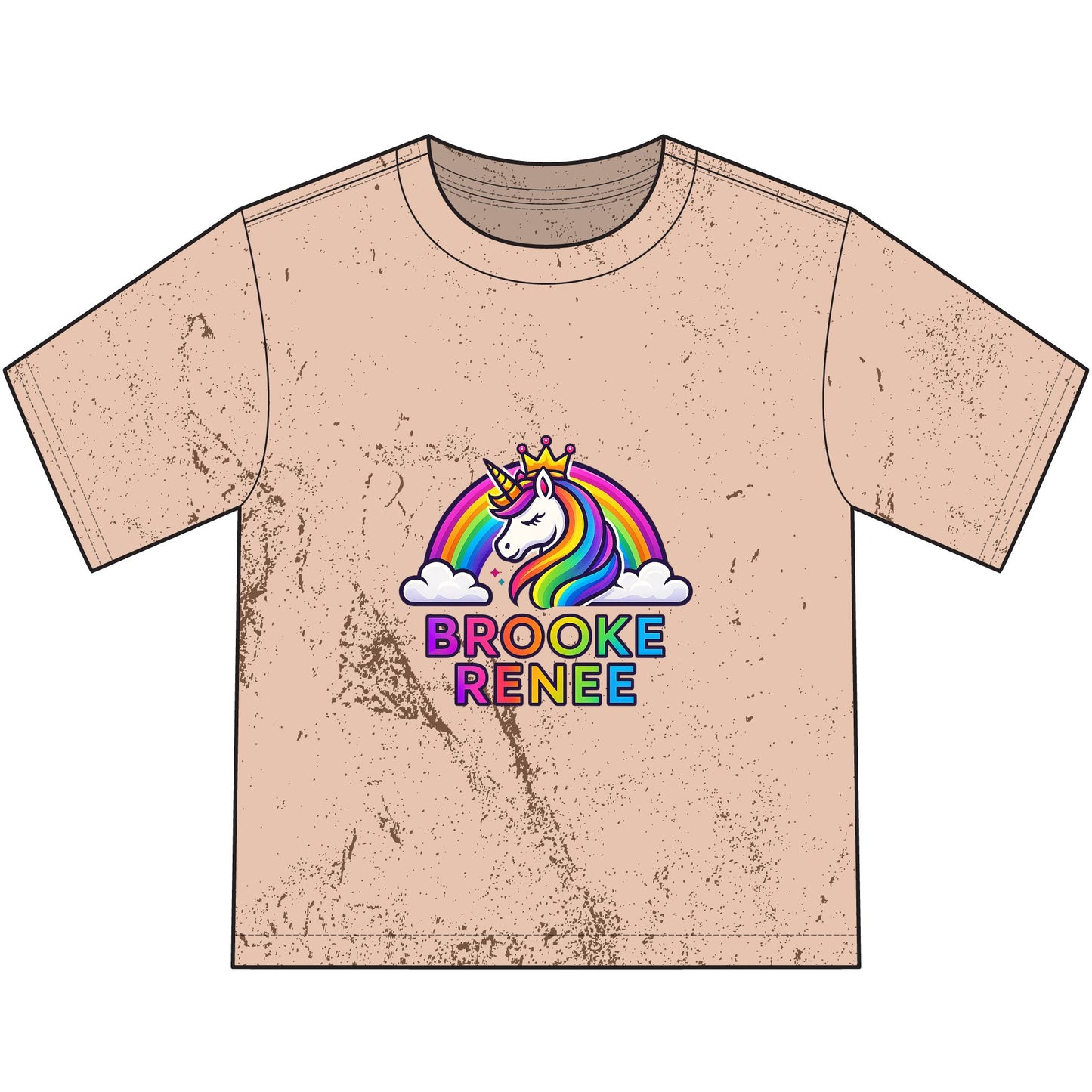 Unicorn Rainbow Name T-Shirt | Custom Brooke Renee Youth