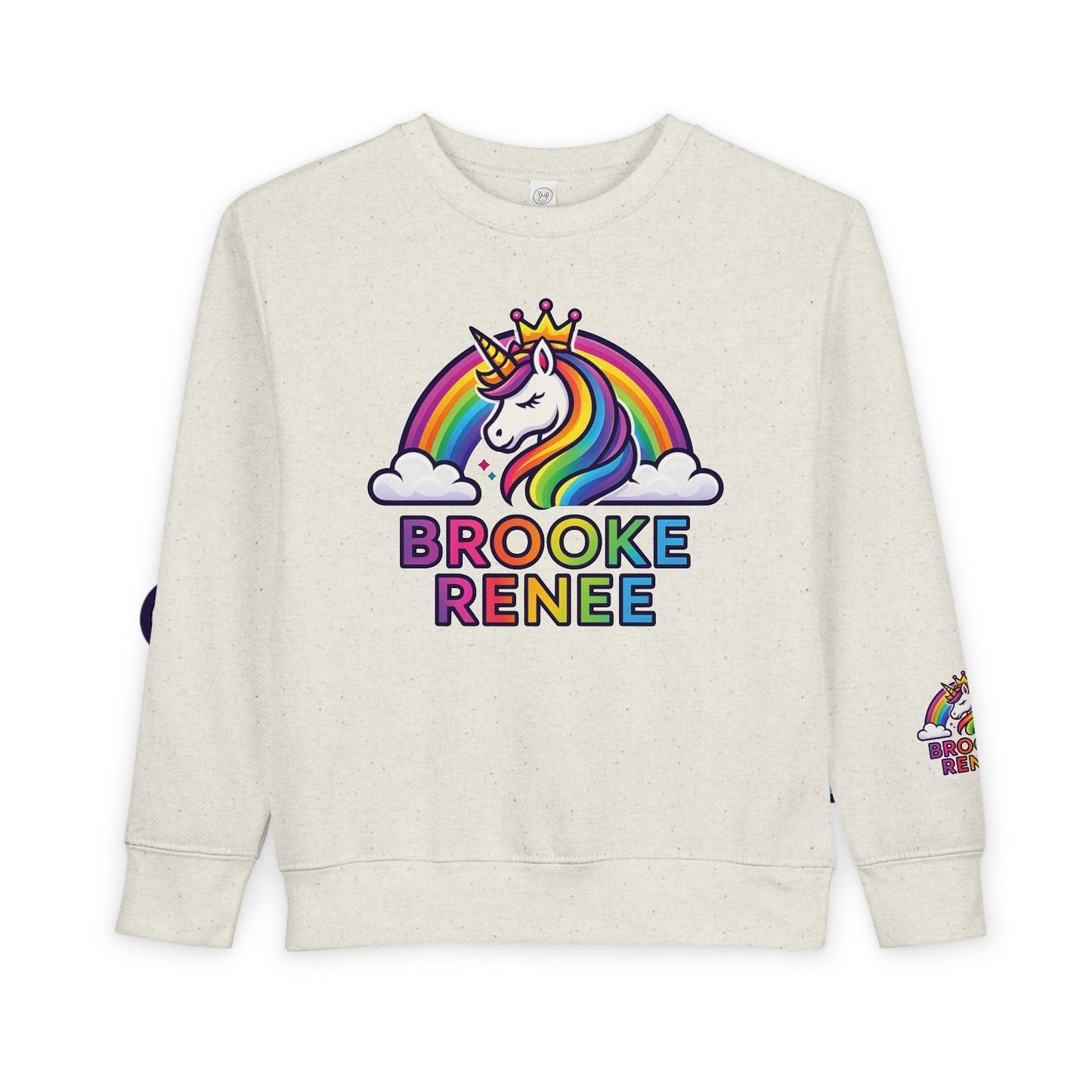 Rainbow Unicorn Name Toddler Sweatshirt | Personalized Kids Crewneck