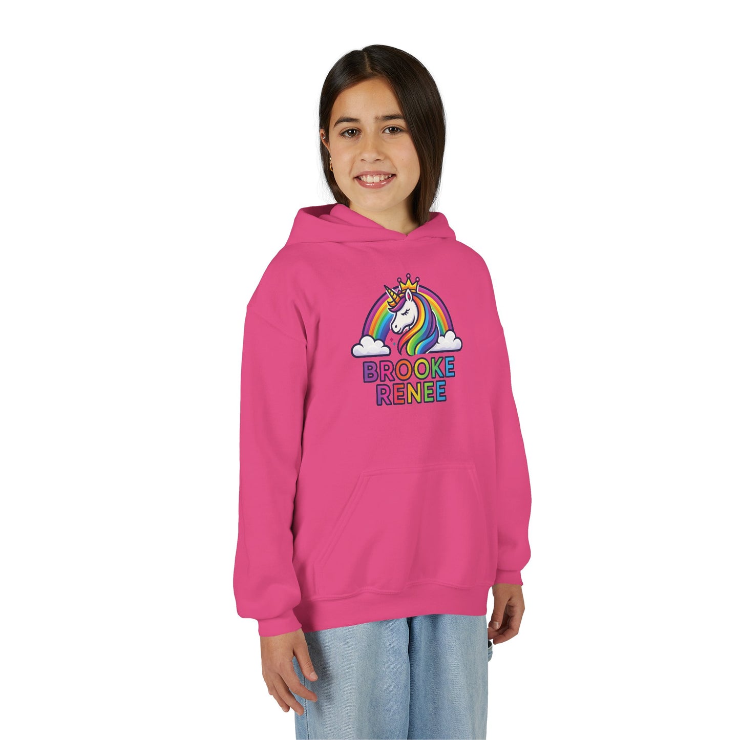 Personalized Unicorn Hoodie for Kids - Brooke Renee Rainbow Sweatshirt