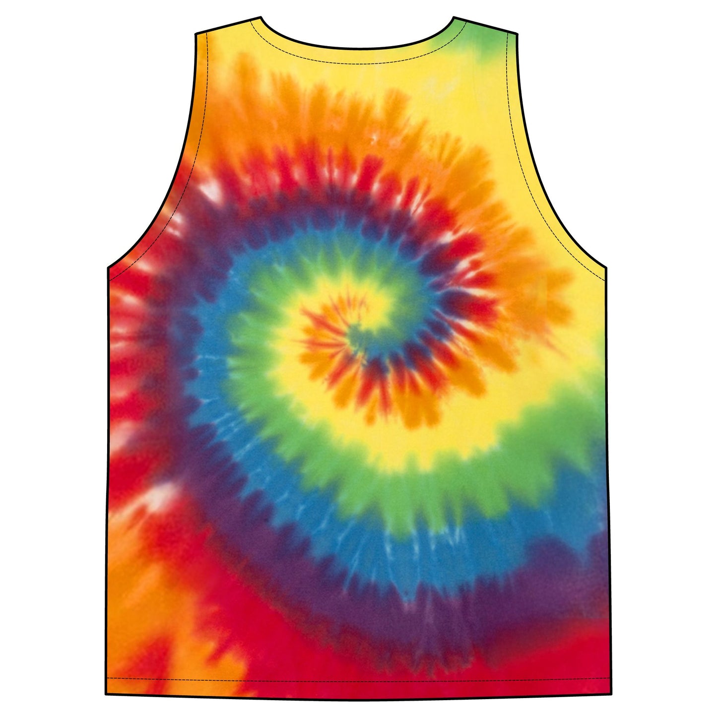 Rainbow Unicorn Name Logo Tie-Dye Tank Top | pastel spiral summer top
