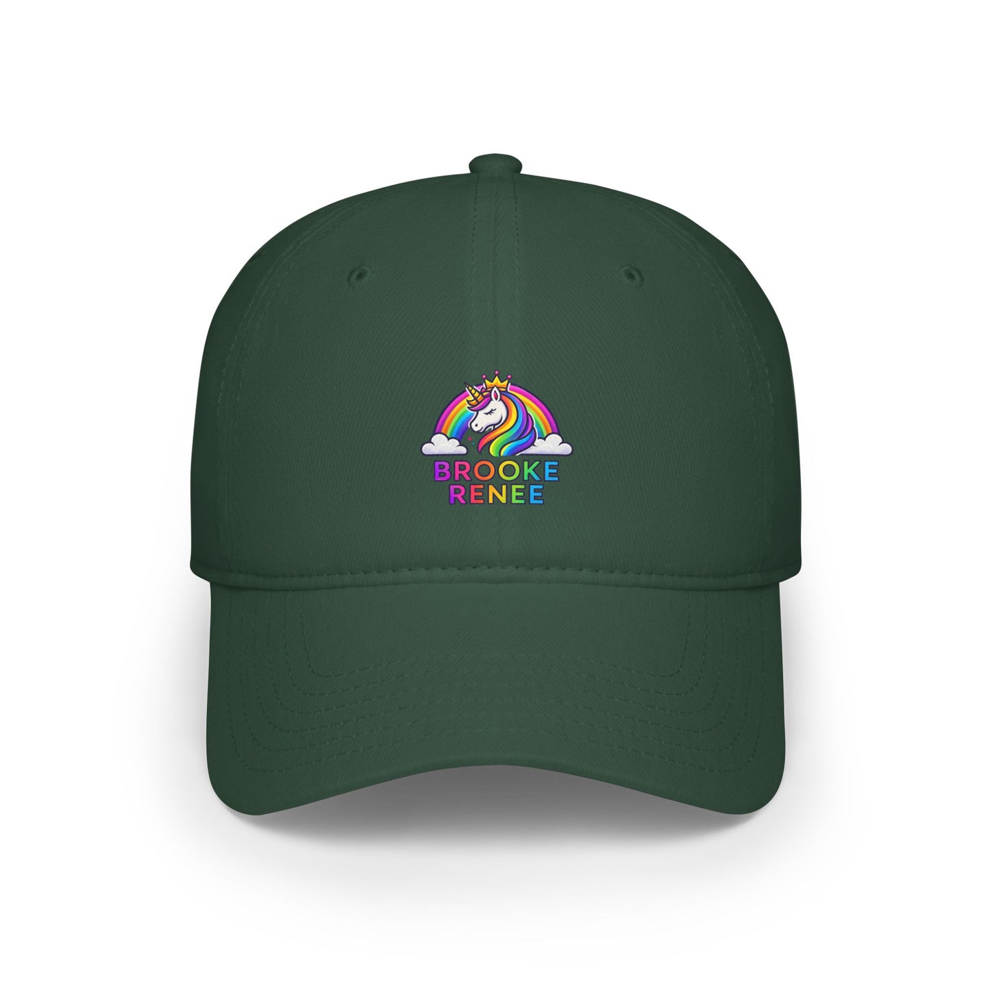 Rainbow Unicorn with Text 'Broke & Bree' Cap | Baseball Cap, Embroidered