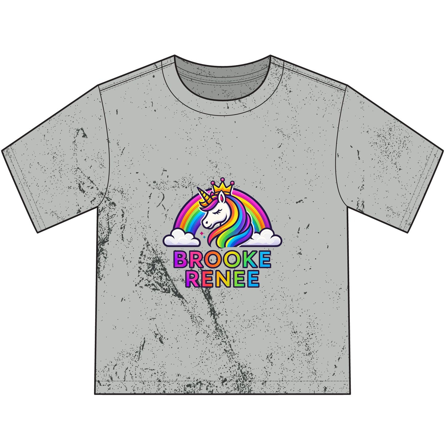 Unicorn Rainbow Name T-Shirt | Custom Brooke Renee Youth