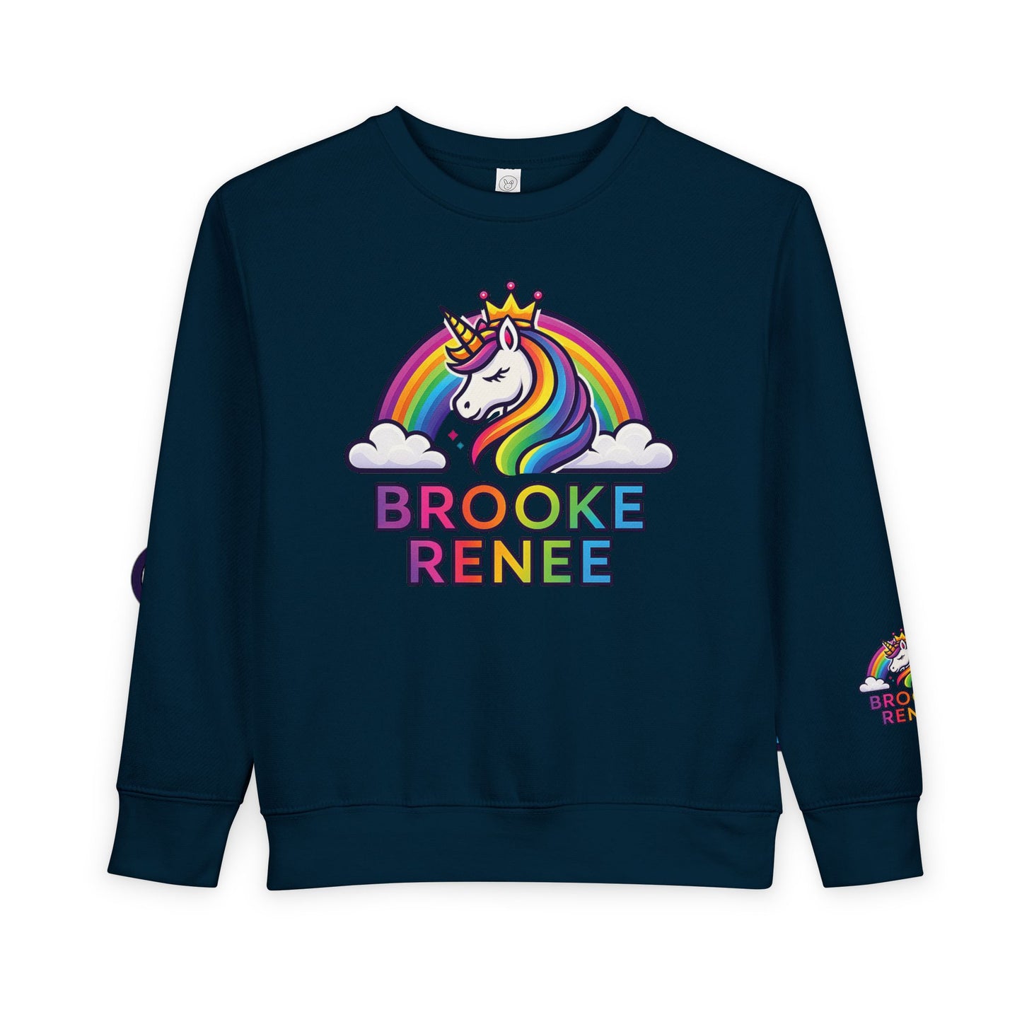 Rainbow Unicorn Name Toddler Sweatshirt | Personalized Kids Crewneck