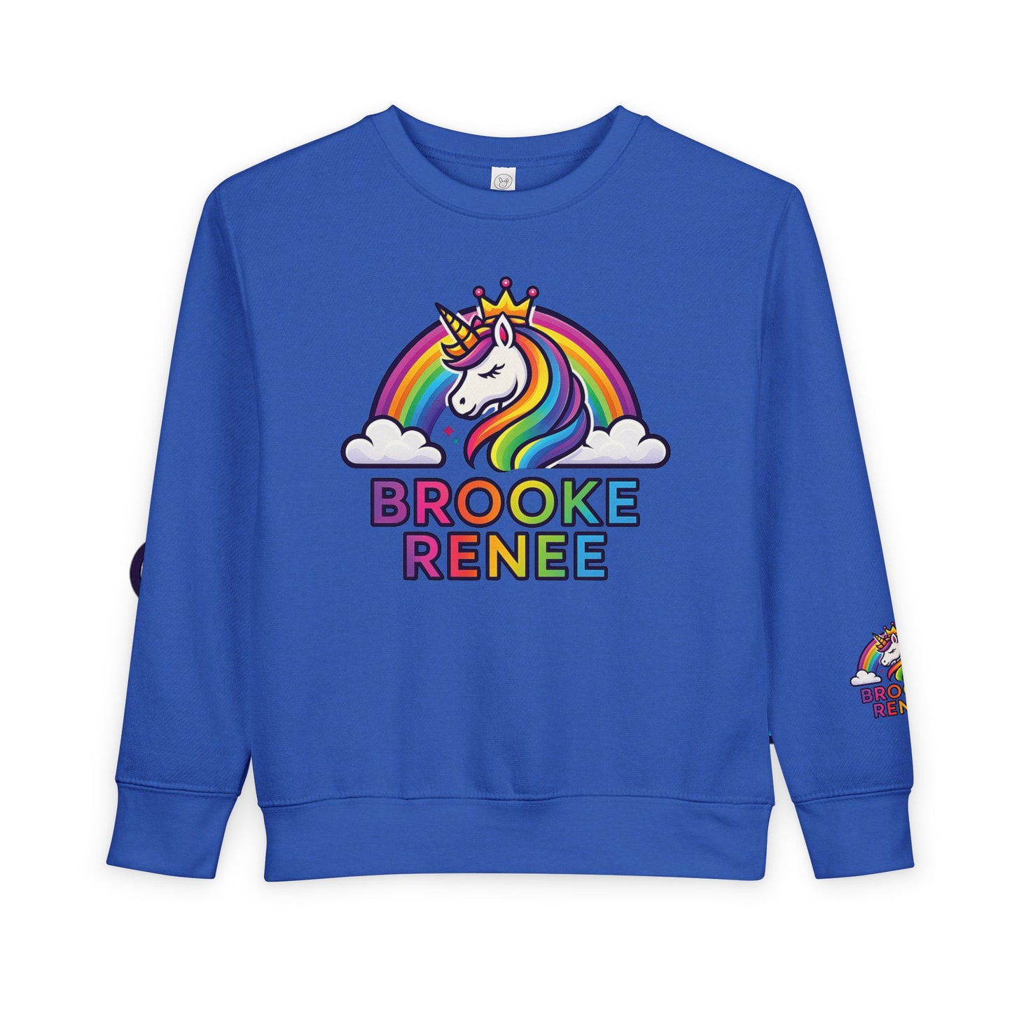 Rainbow Unicorn Name Toddler Sweatshirt | Personalized Kids Crewneck
