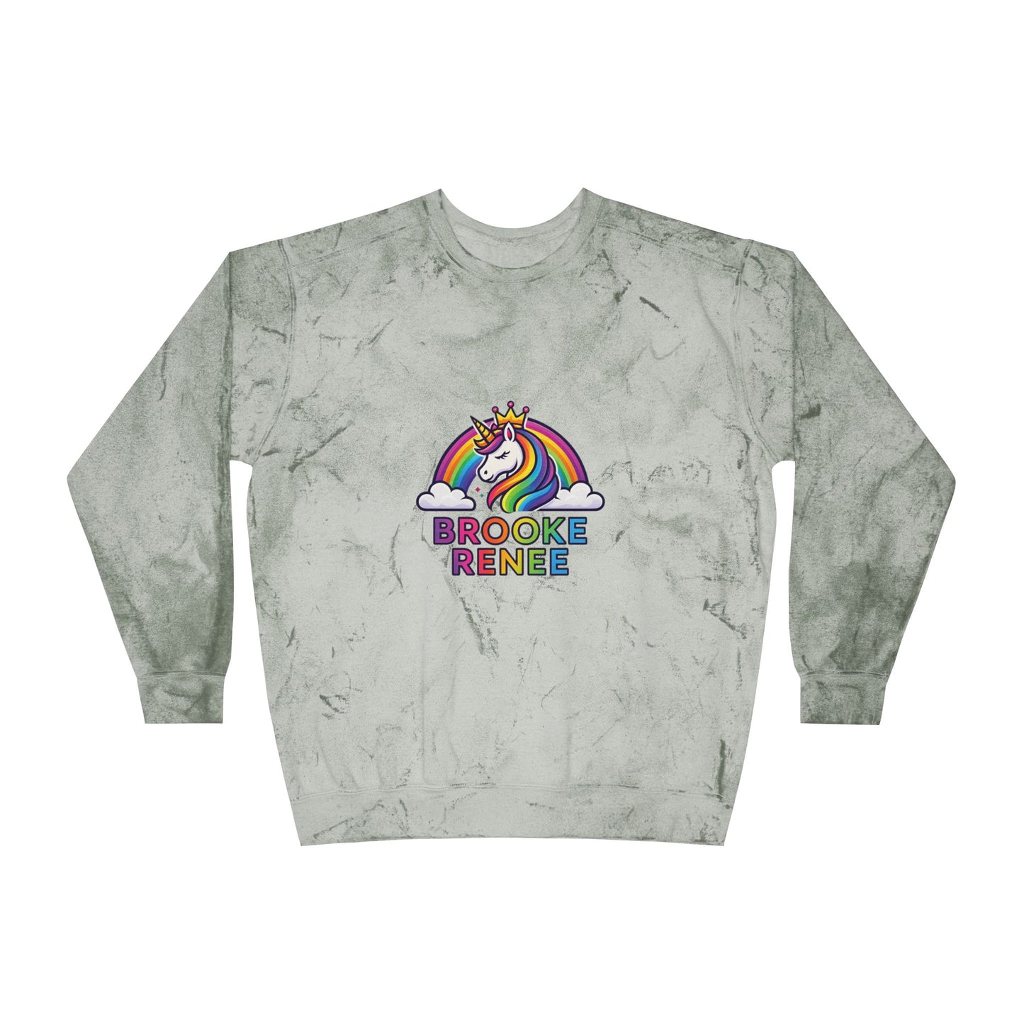 Unicorn Rainbow Name Crewneck Sweatshirt | Personalized Brooke Renee Design