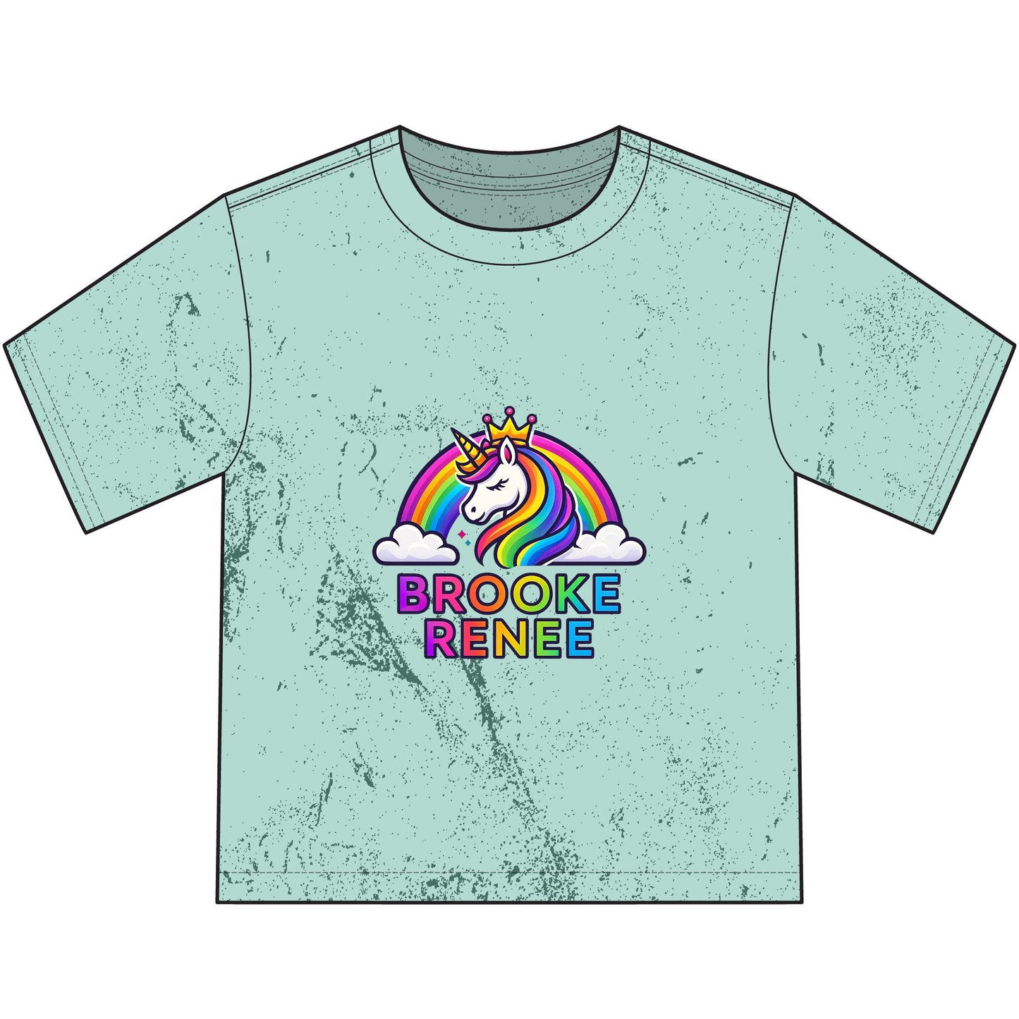 Unicorn Rainbow Name T-Shirt | Custom Brooke Renee Youth