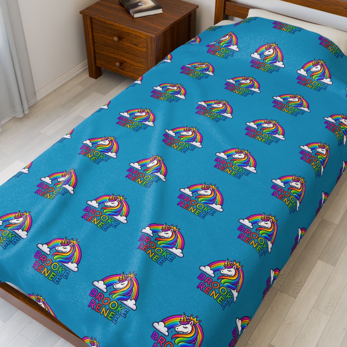 Rainbow Mermaid Pattern Blanket | Plush Velveteen Throw