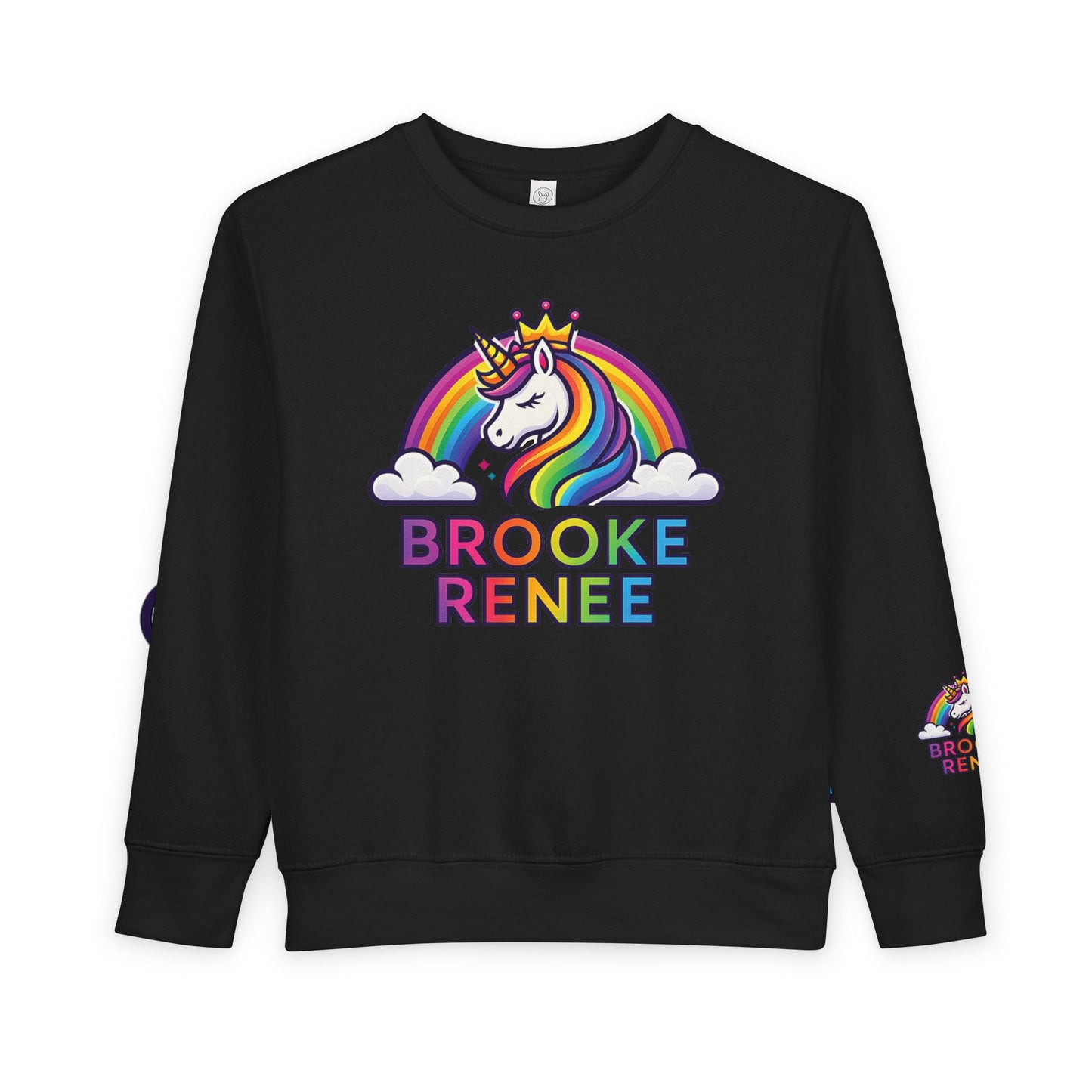 Rainbow Unicorn Name Toddler Sweatshirt | Personalized Kids Crewneck
