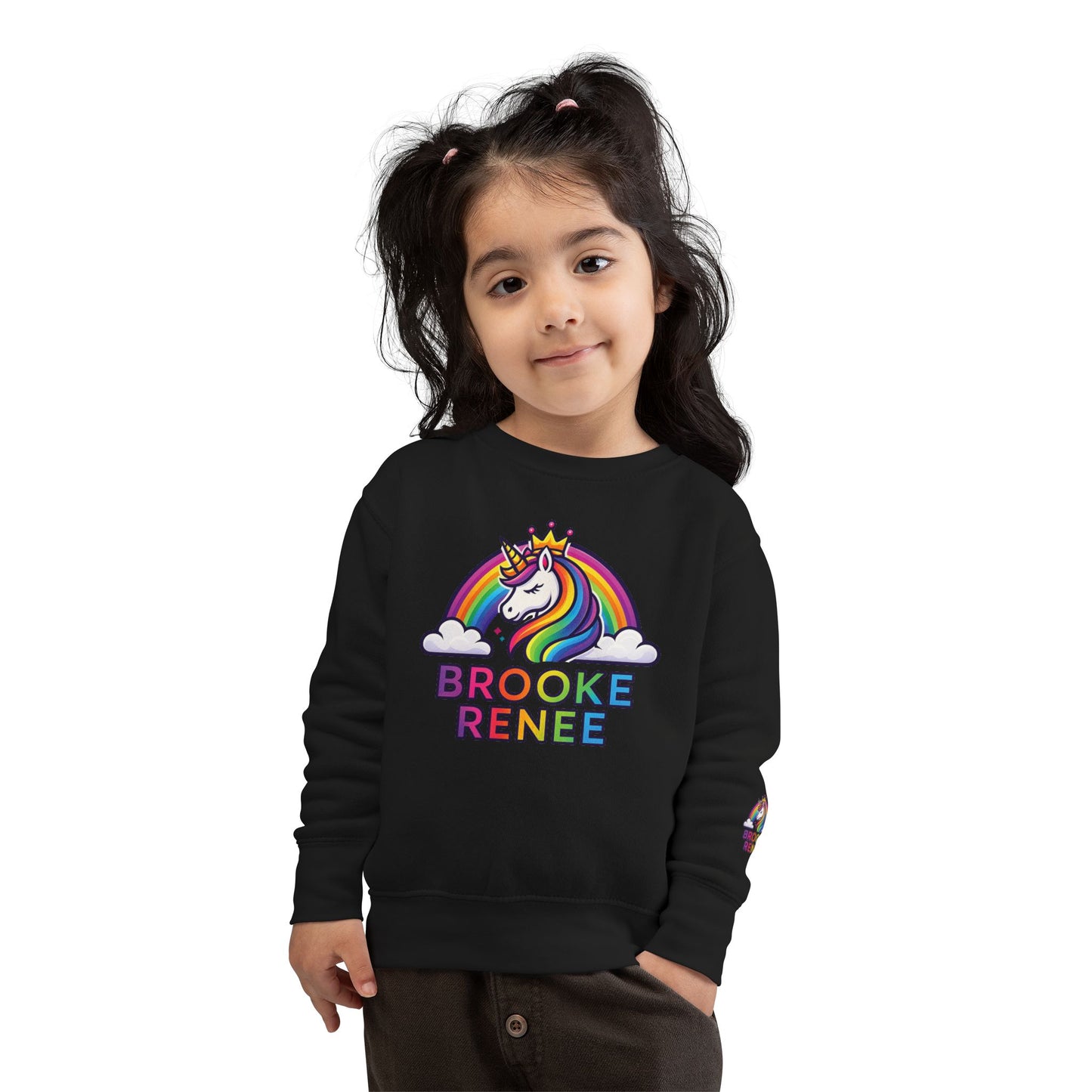 Rainbow Unicorn Name Toddler Sweatshirt | Personalized Kids Crewneck