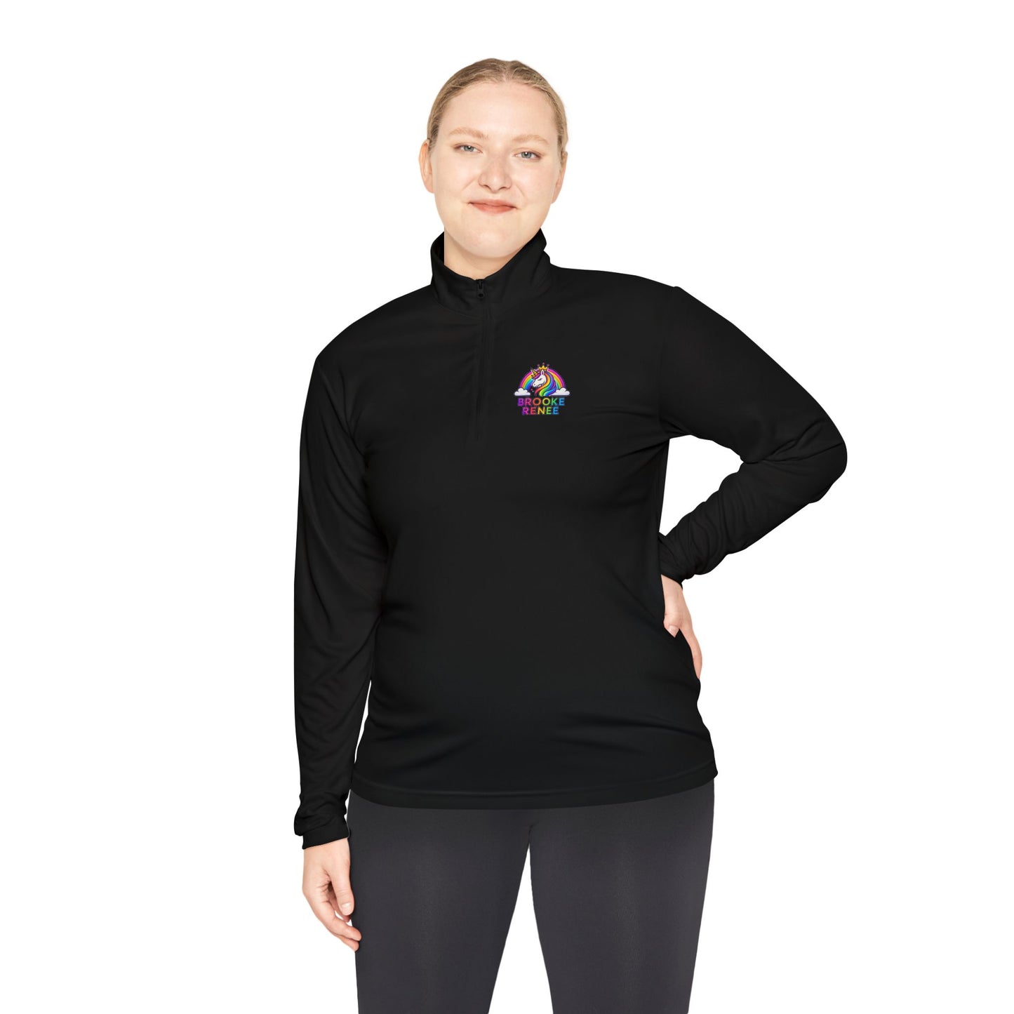 Colorful Brain Puzzle Illustration Quarter-Zip Pullover | Neuro Art