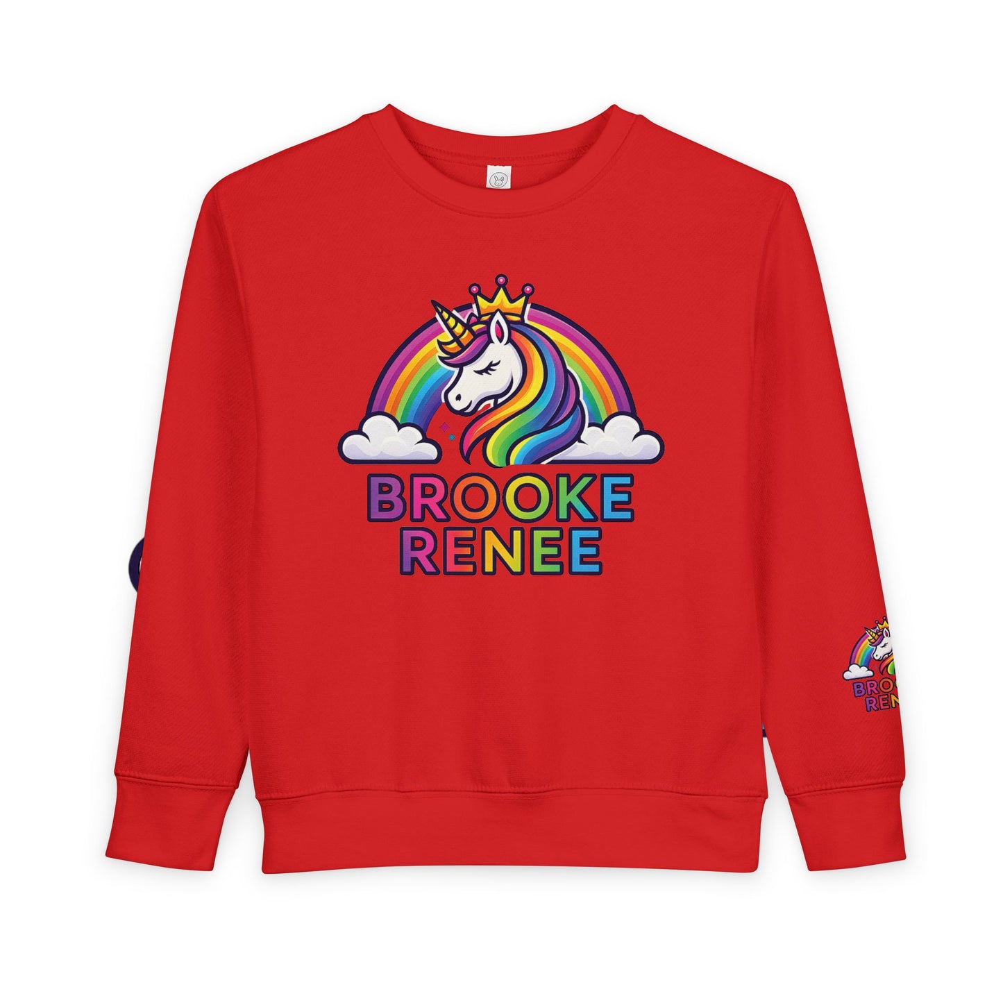 Rainbow Unicorn Name Toddler Sweatshirt | Personalized Kids Crewneck