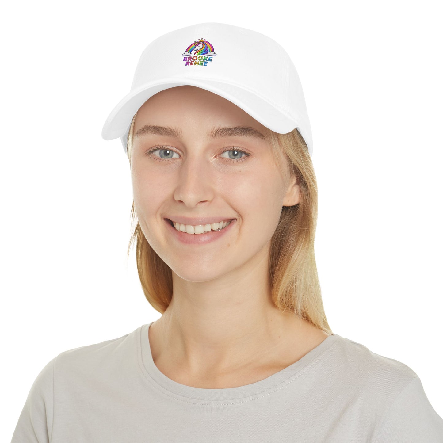 Rainbow Unicorn with Text 'Broke & Bree' Cap | Baseball Cap, Embroidered