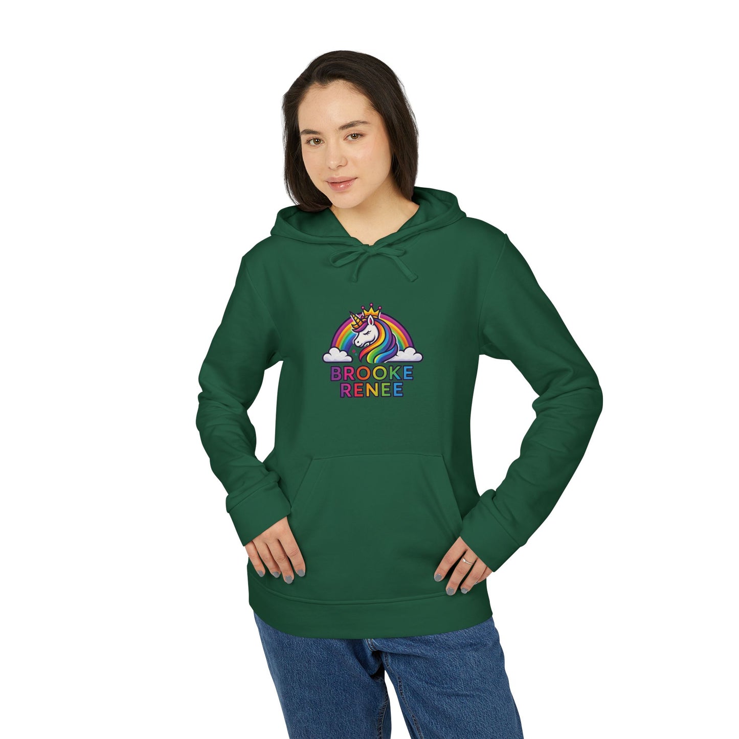 Adidas Rainbow Unicorn with Clouds hoodie | Personalized Name Design