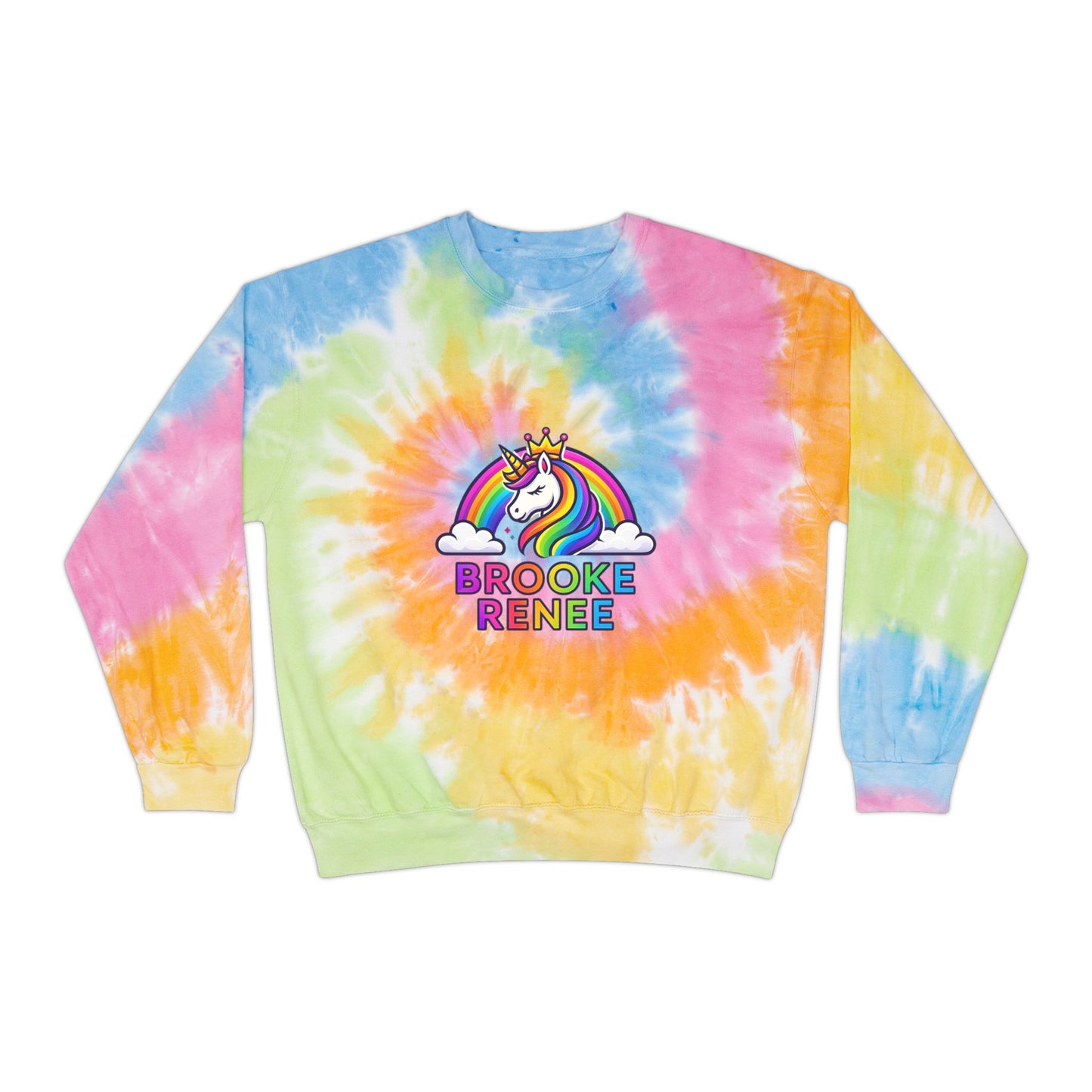 Rainbow Unicorn Name sweatshirt | Tie-Dye Crewneck