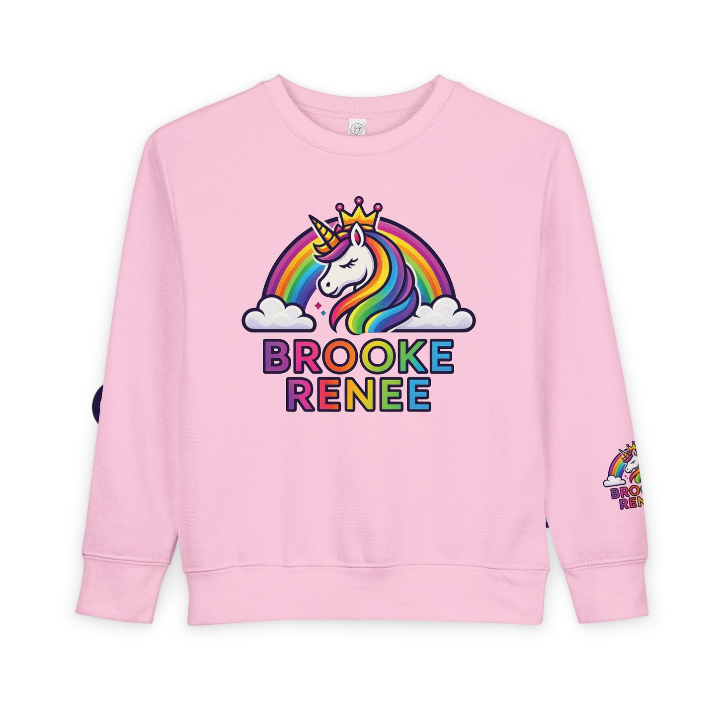 Rainbow Unicorn Name Toddler Sweatshirt | Personalized Kids Crewneck