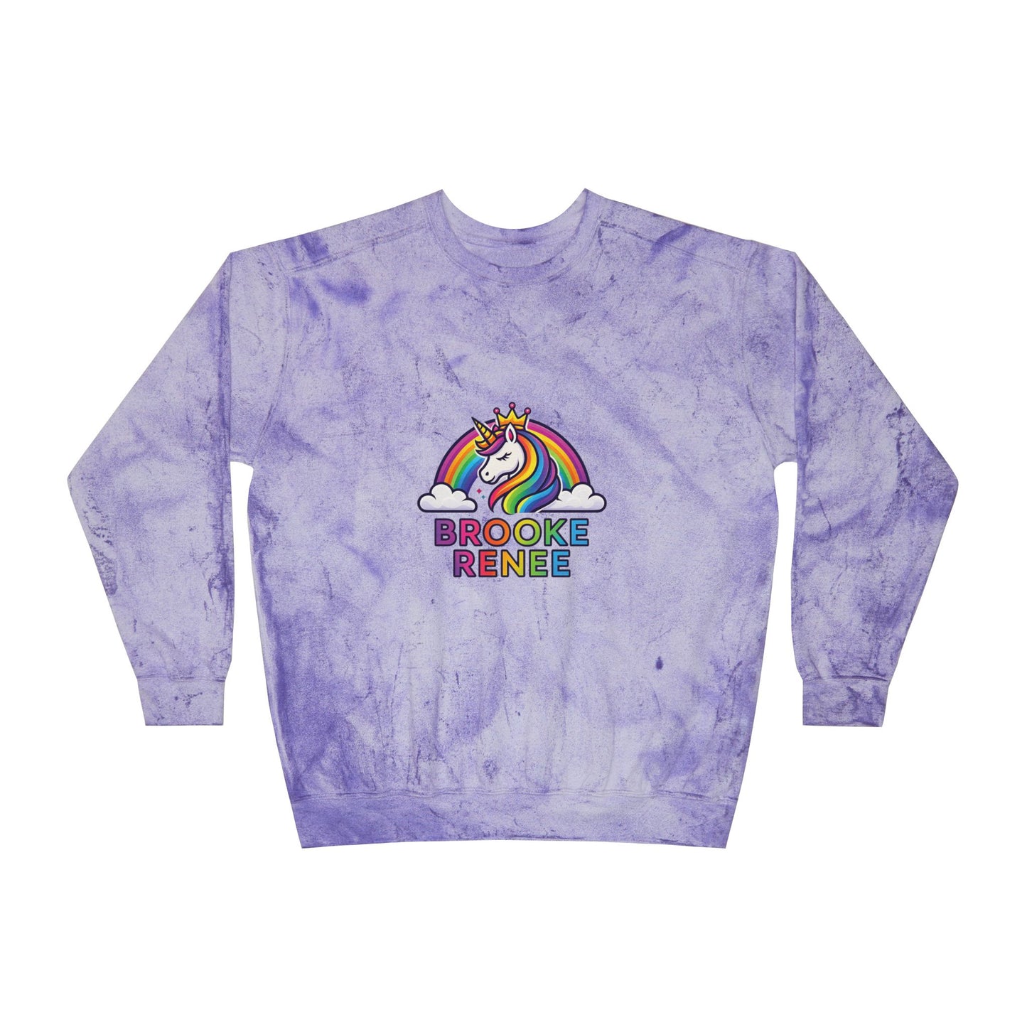 Unicorn Rainbow Name Crewneck Sweatshirt | Personalized Brooke Renee Design