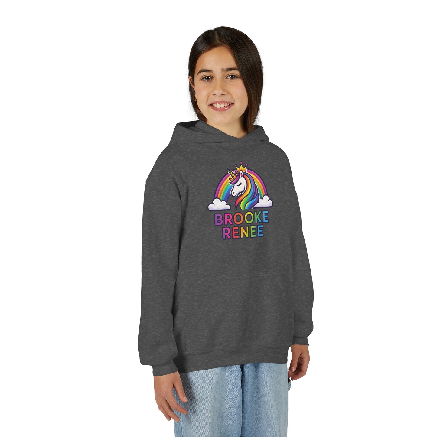 Personalized Unicorn Hoodie for Kids - Brooke Renee Rainbow Sweatshirt