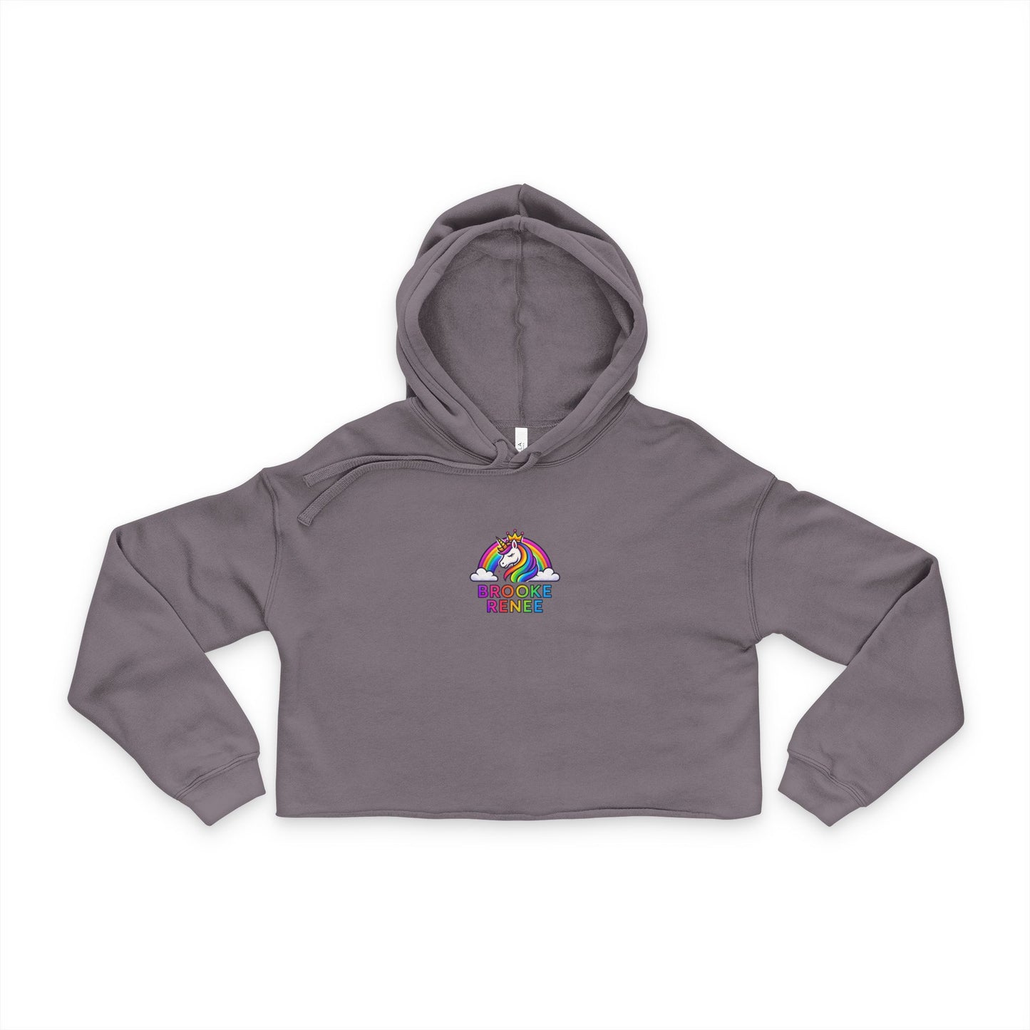 Rainbow Unicorn Cloud Hoodie | Cropped Sweatshirt, Pastel Rainbow Graphic