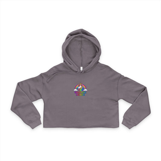 Rainbow Unicorn Cloud Hoodie | Cropped Sweatshirt, Pastel Rainbow Graphic