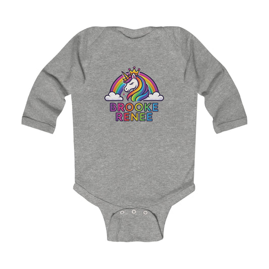 Rainbow Unicorn with Crown Brooke Renee Infant Bodysuit