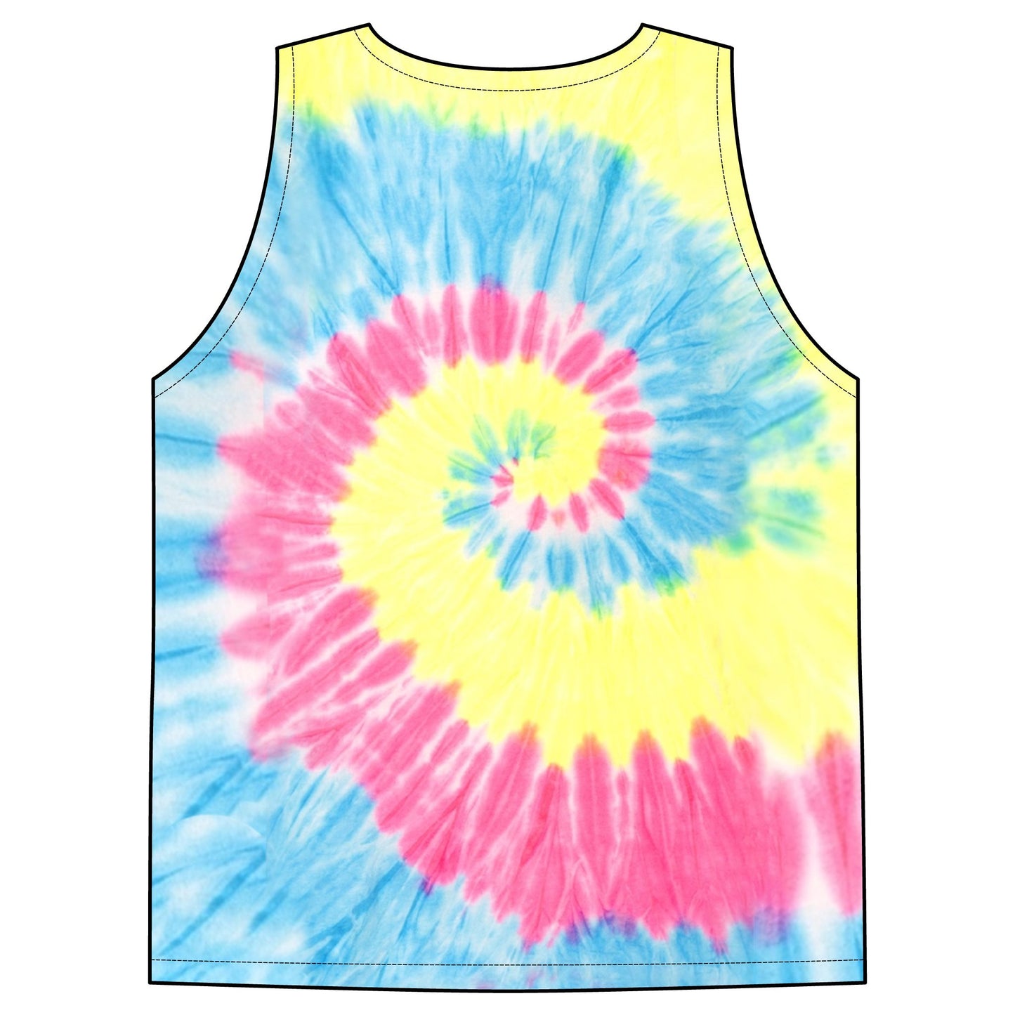 Rainbow Unicorn Name Logo Tie-Dye Tank Top | pastel spiral summer top