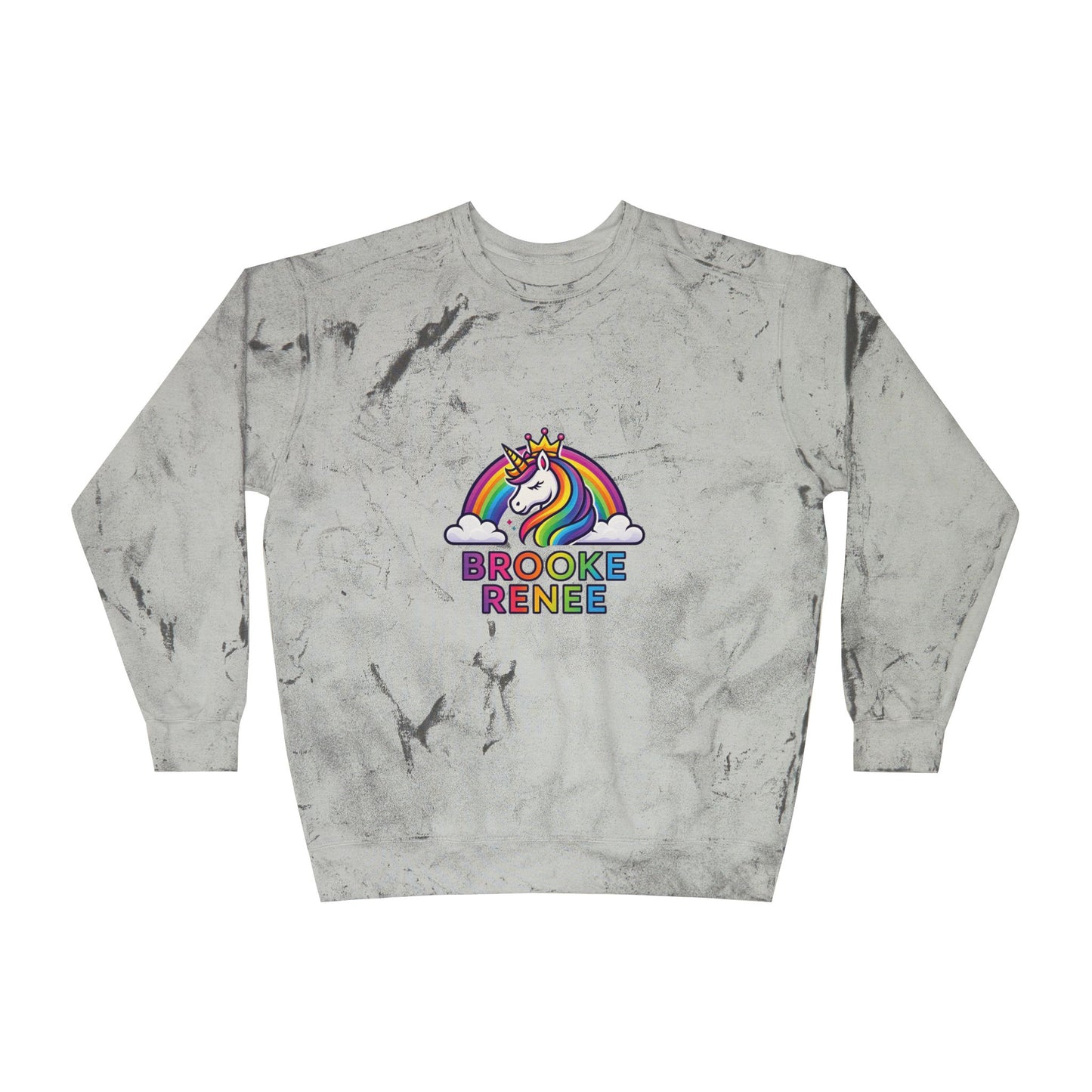 Unicorn Rainbow Name Crewneck Sweatshirt | Personalized Brooke Renee Design