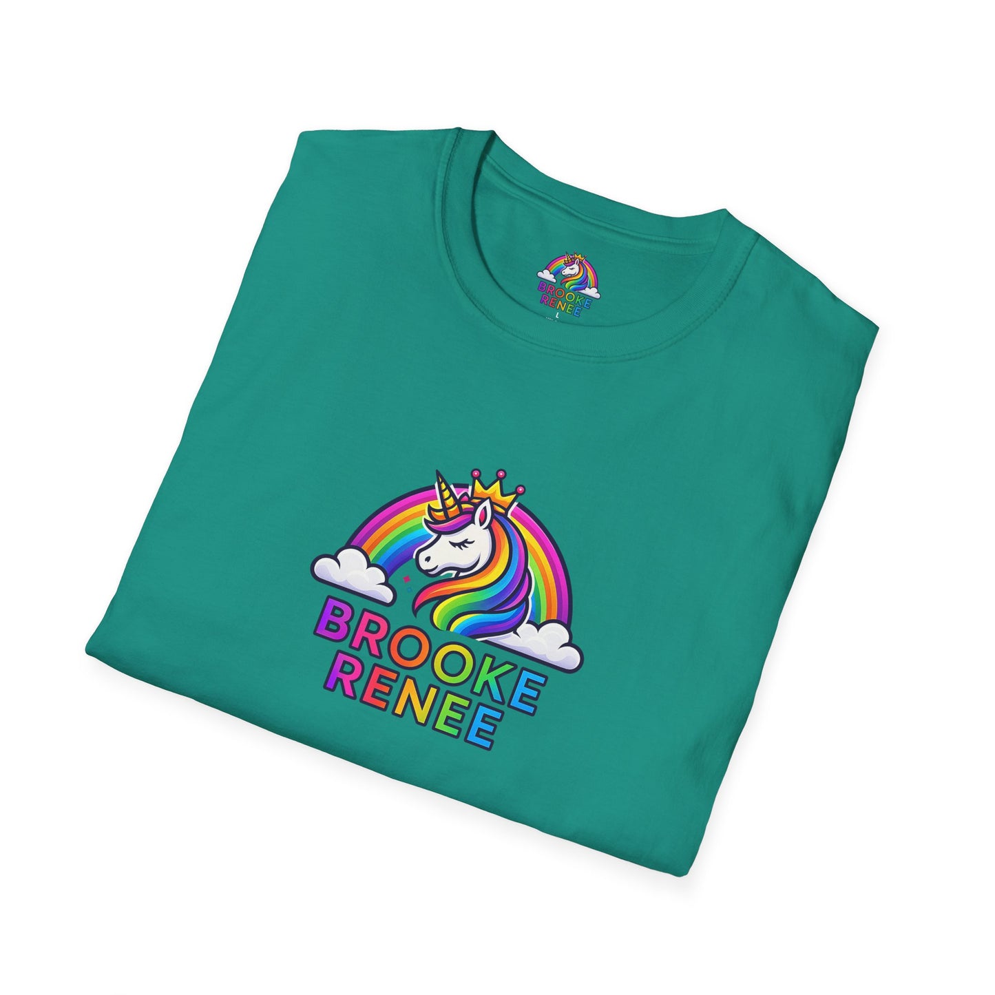 Rainbow Unicorn Crown T-Shirt | Personalized Name Brooke Renee