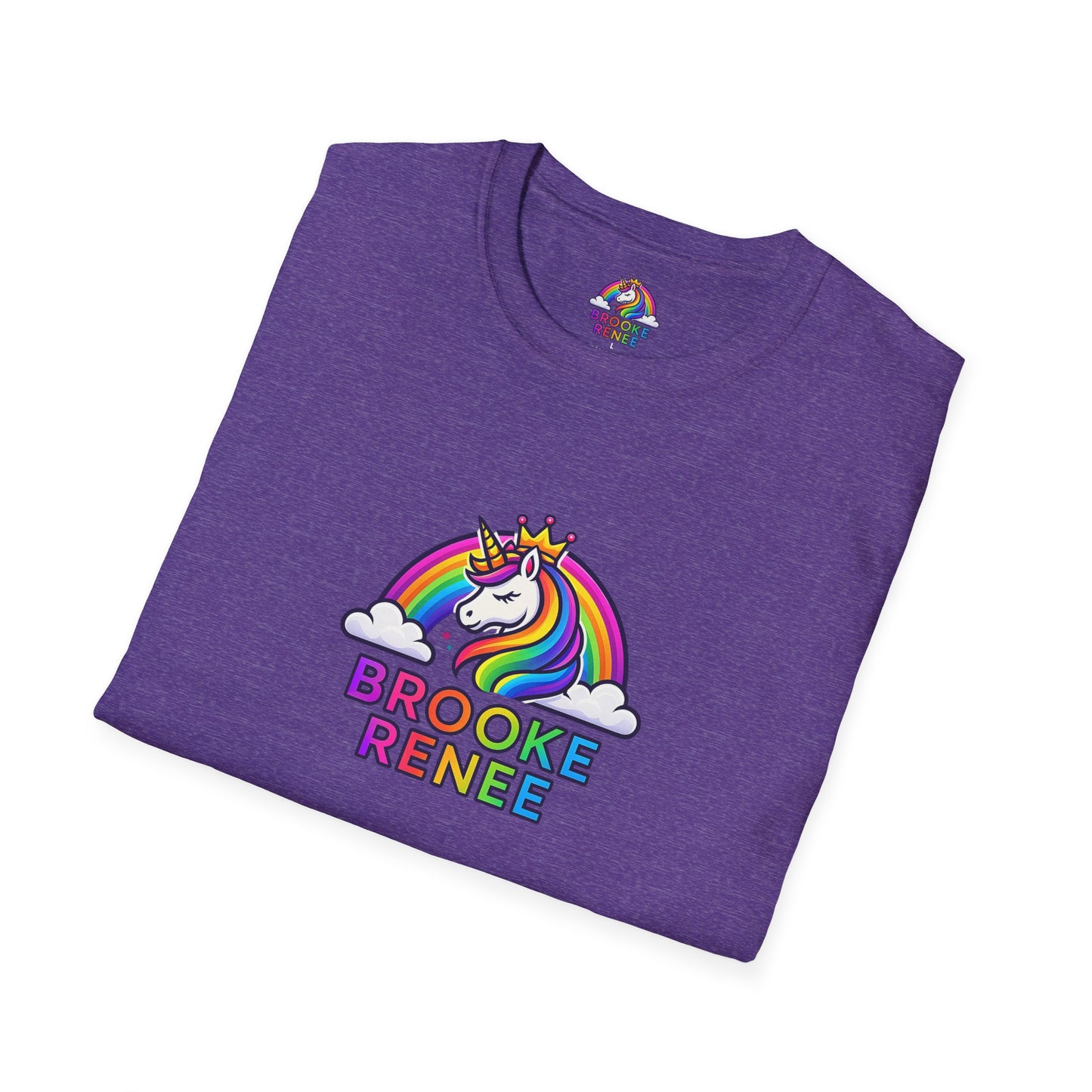 Rainbow Unicorn Crown T-Shirt | Personalized Name Brooke Renee