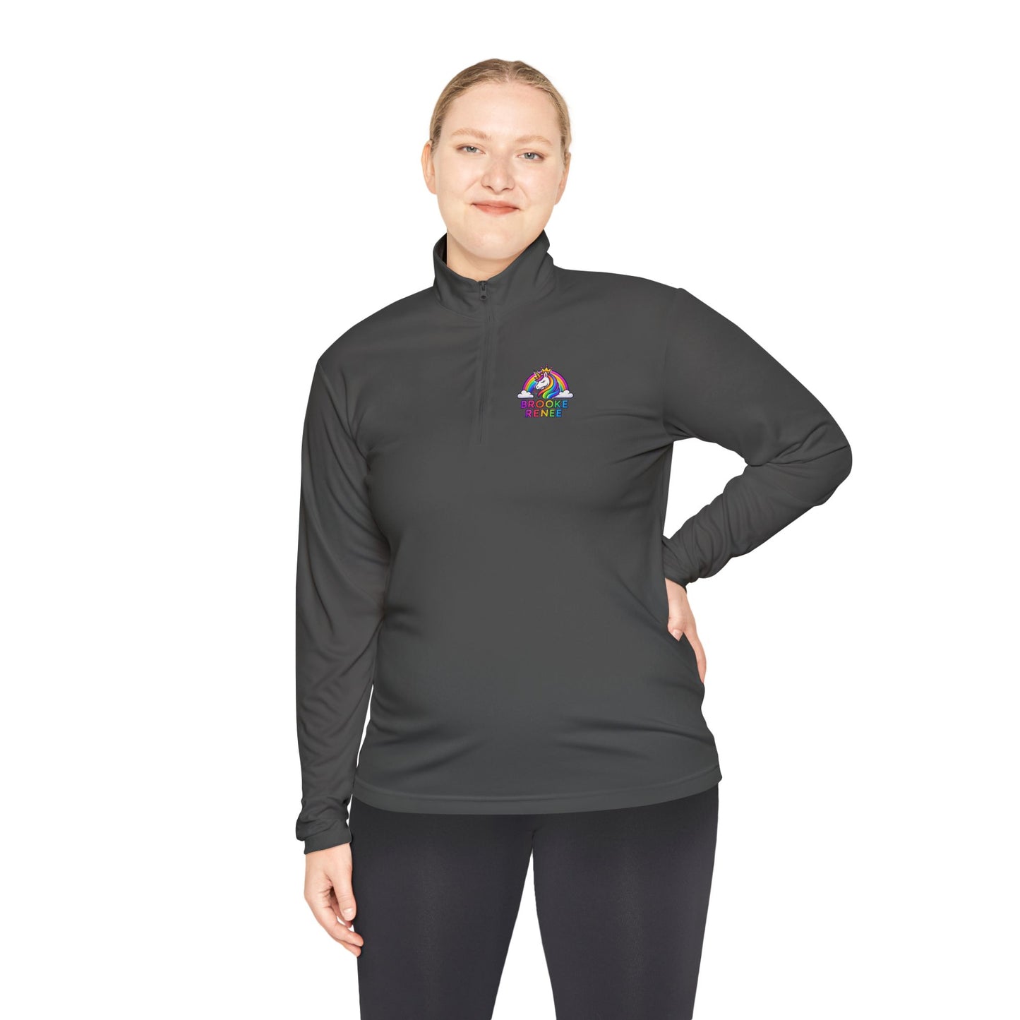 Colorful Brain Puzzle Illustration Quarter-Zip Pullover | Neuro Art