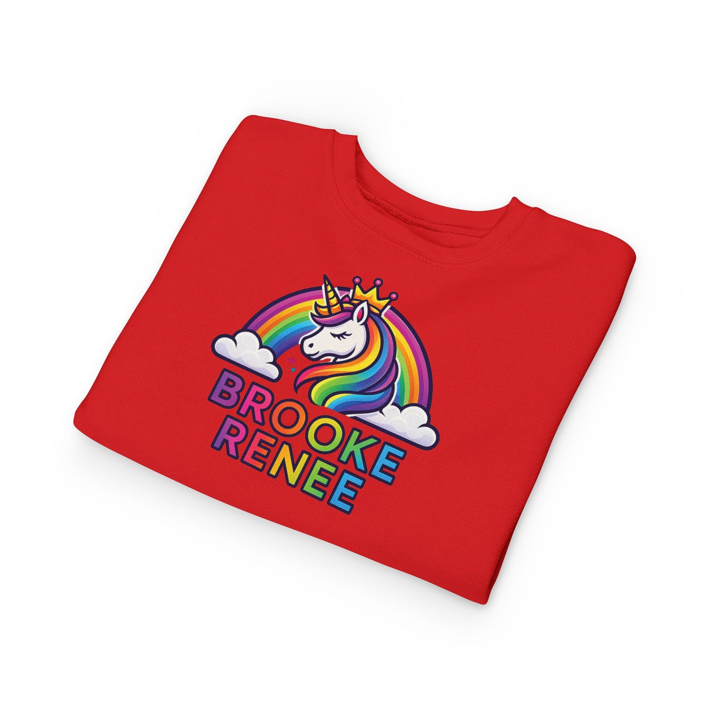 Rainbow Unicorn Name Toddler Sweatshirt | Personalized Kids Crewneck