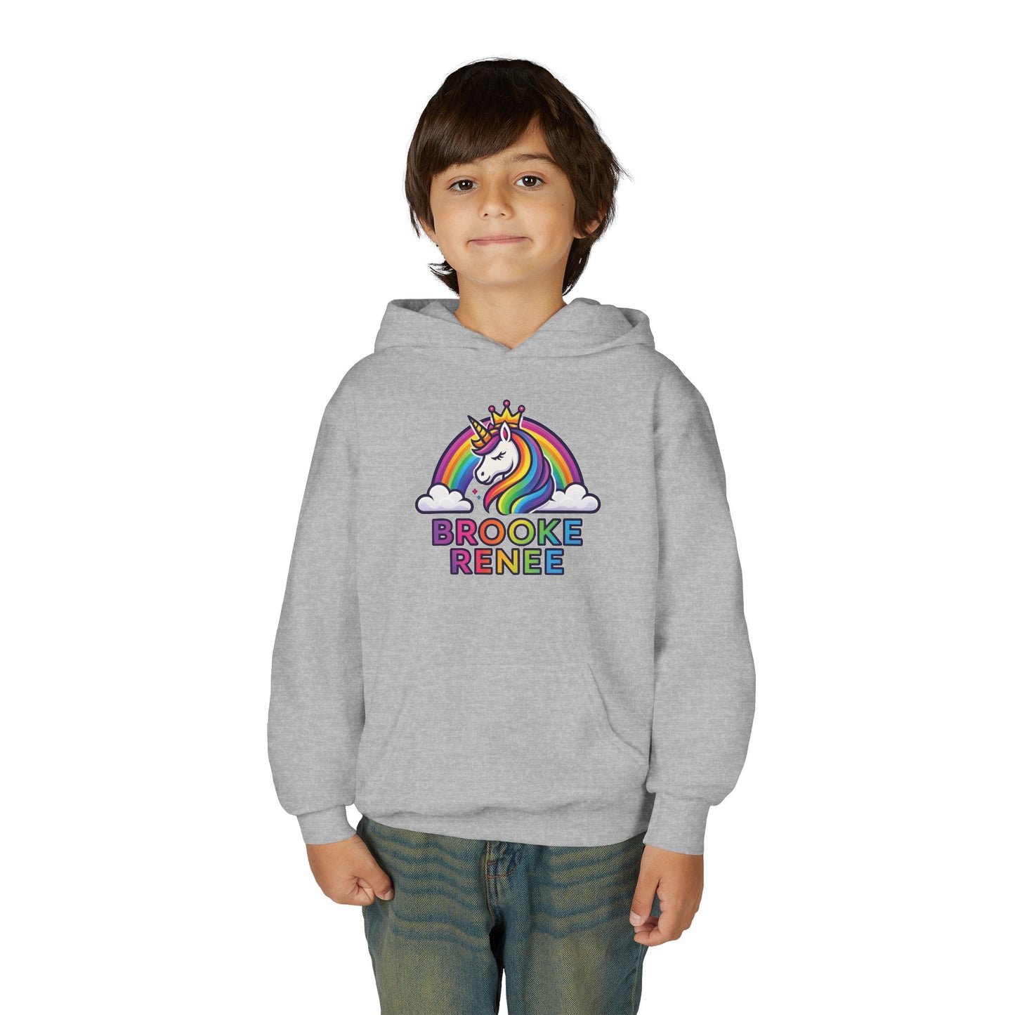 Personalized Unicorn Hoodie for Kids - Brooke Renee Rainbow Sweatshirt