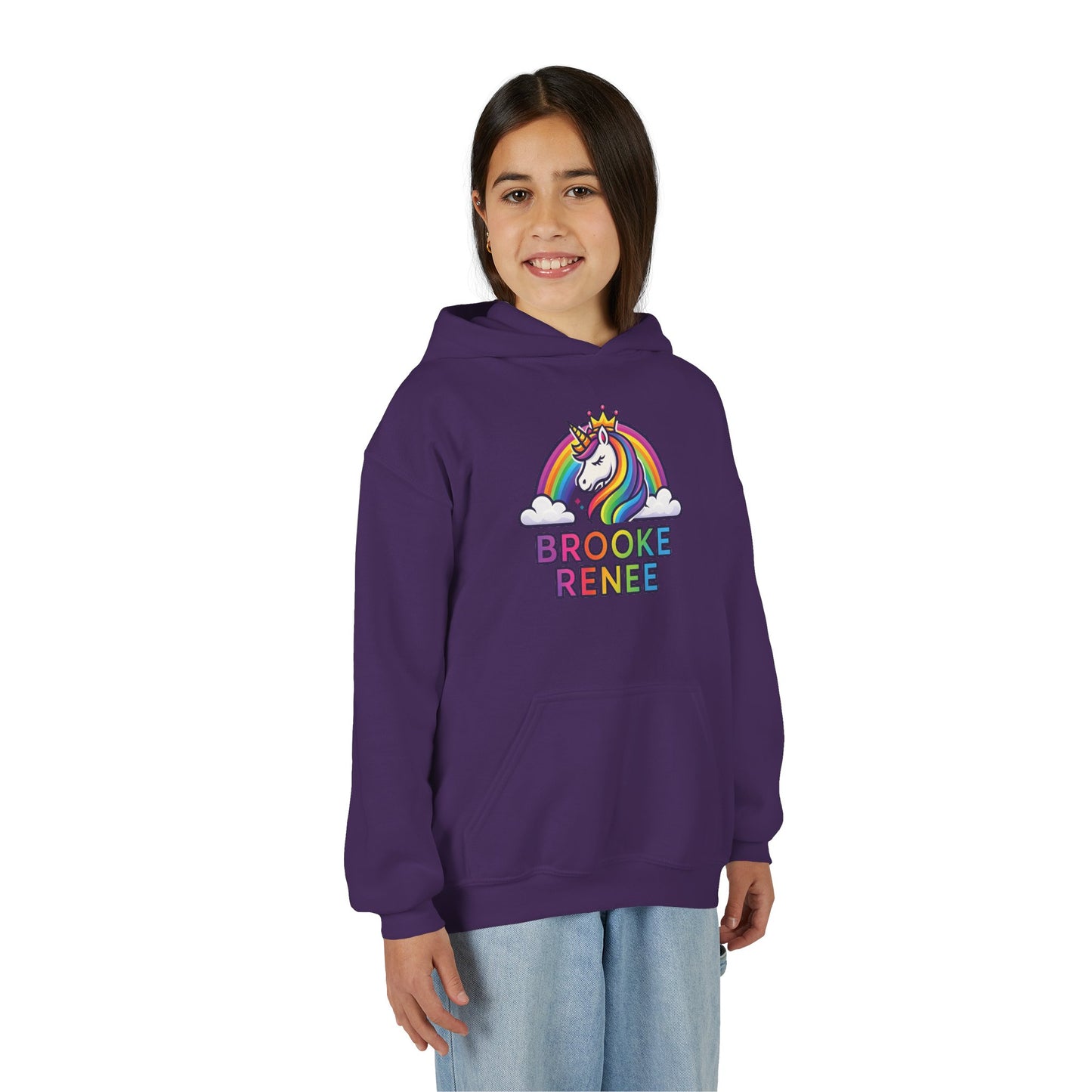 Personalized Unicorn Hoodie for Kids - Brooke Renee Rainbow Sweatshirt