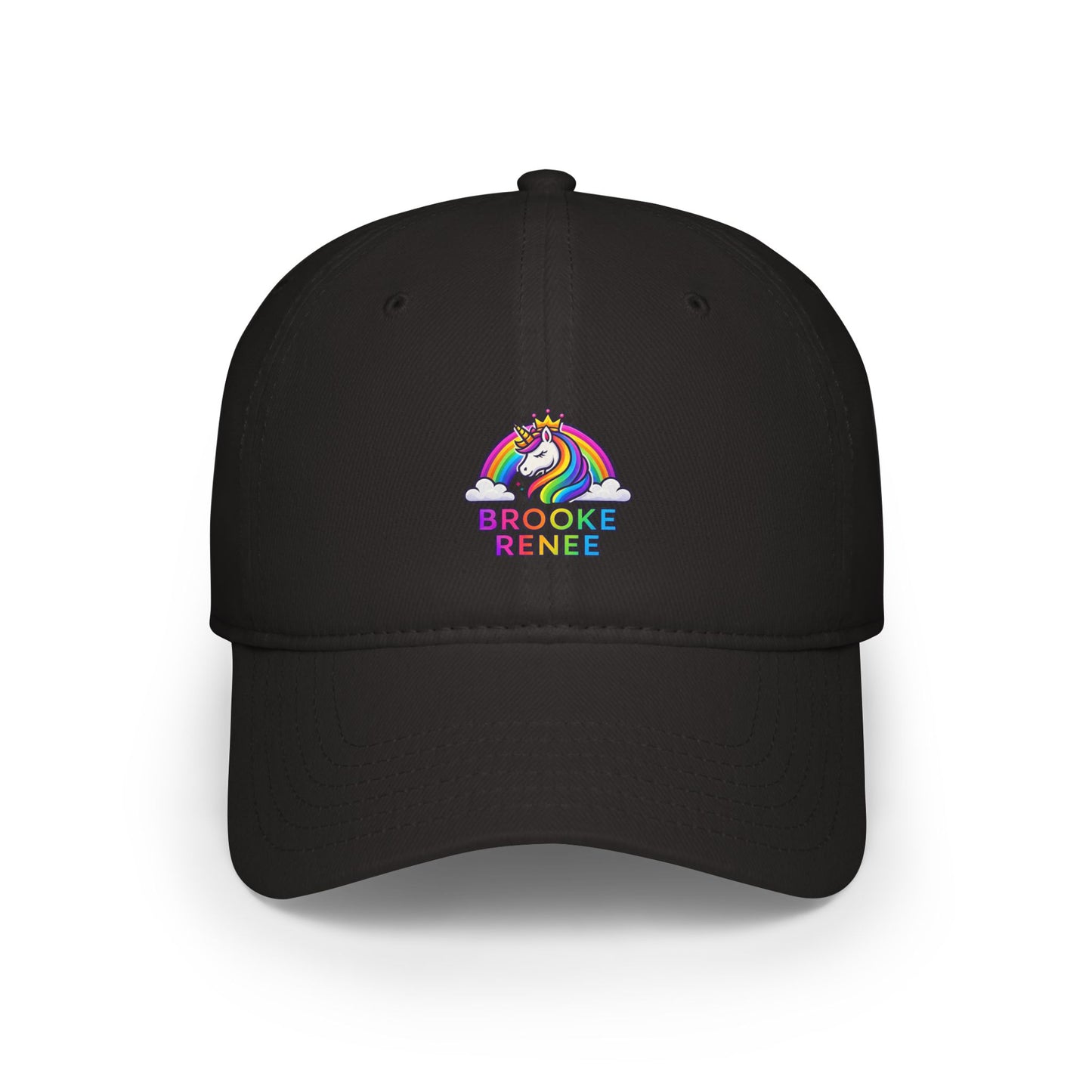 Rainbow Unicorn with Text 'Broke & Bree' Cap | Baseball Cap, Embroidered