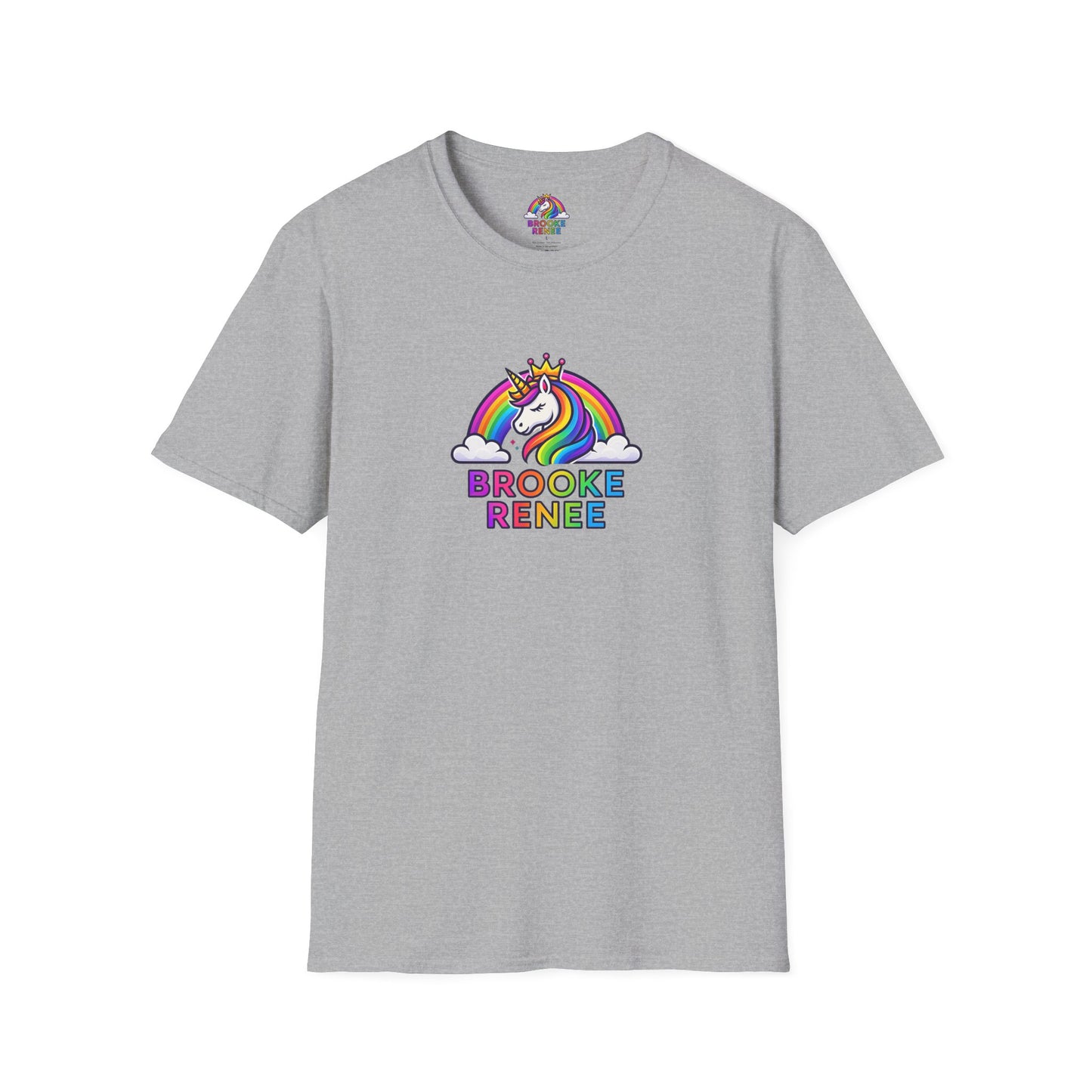 Rainbow Unicorn Crown T-Shirt | Personalized Name Brooke Renee