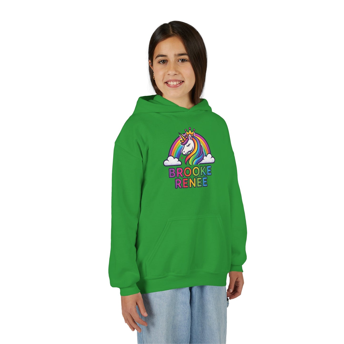 Personalized Unicorn Hoodie for Kids - Brooke Renee Rainbow Sweatshirt
